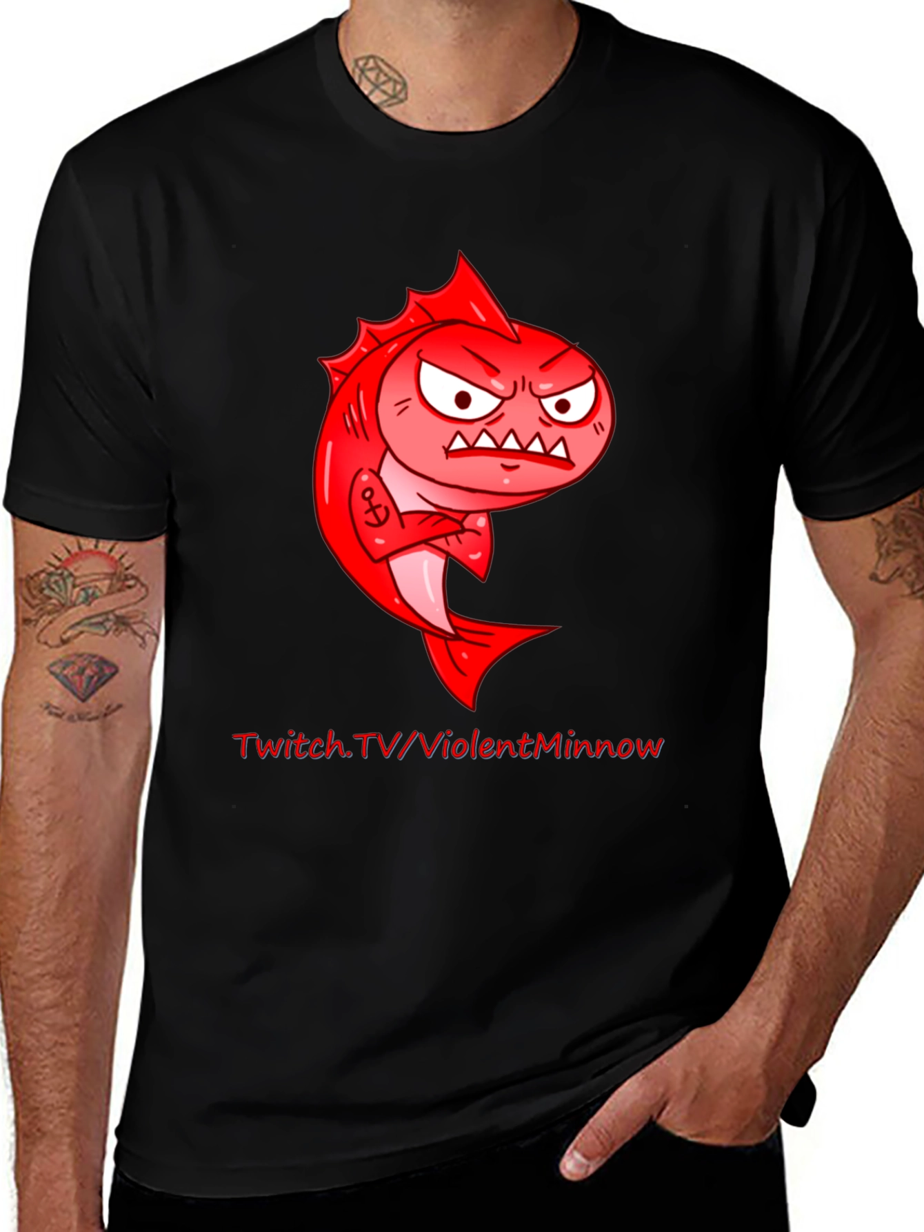 Variant 15 of ViolentMinnow Twitch Streamer Graphic T-Shirt