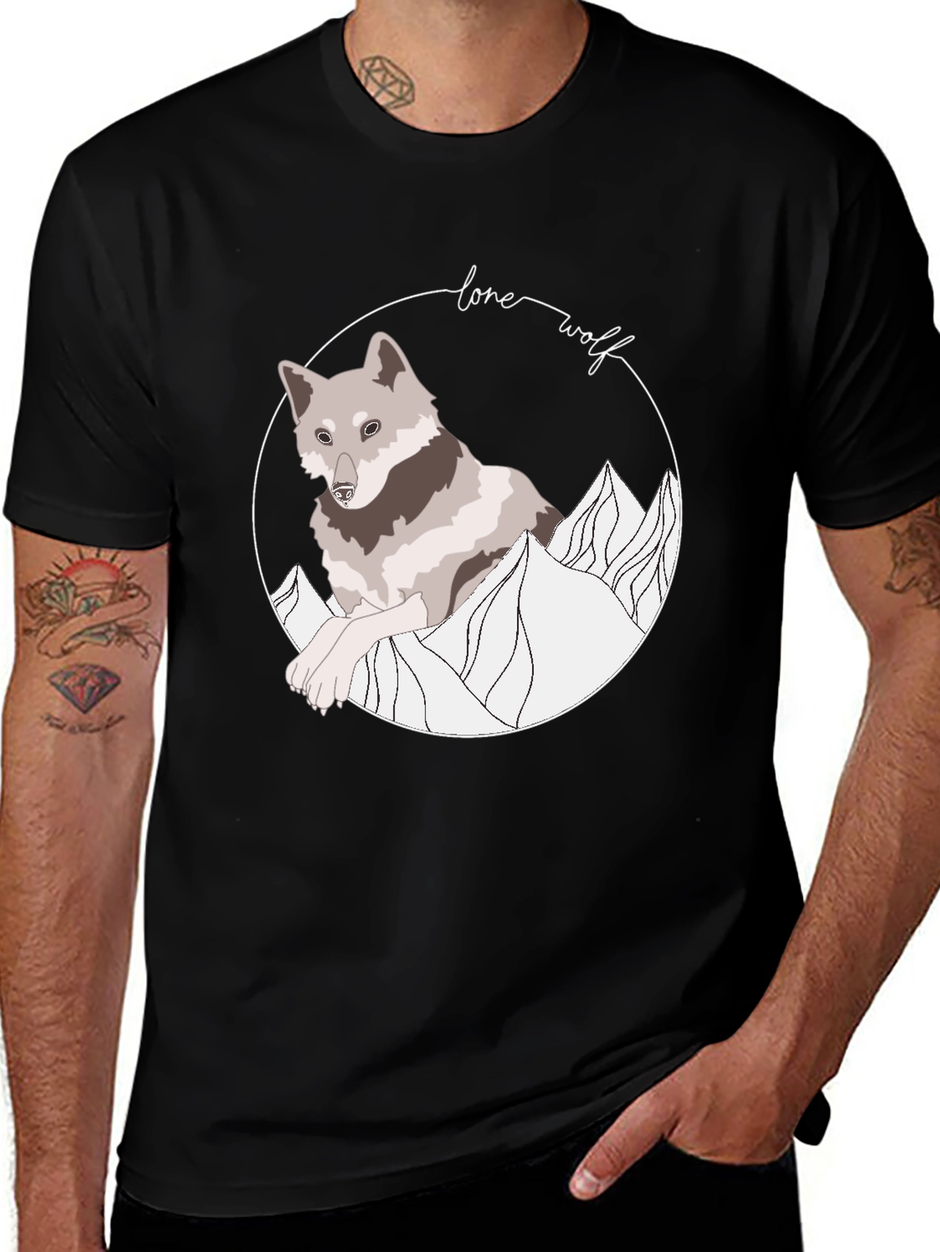 Variant 12 of Lone Wolf Graphic Tee - Stylish Animal Design