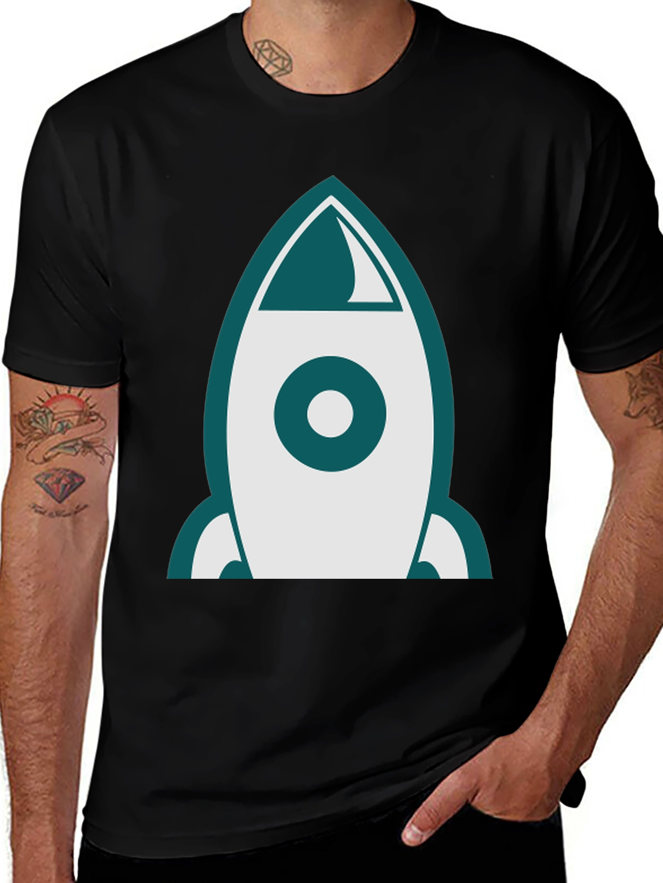 Variant 6 of Rocket Graphic Tee - Space Adventure Shirt