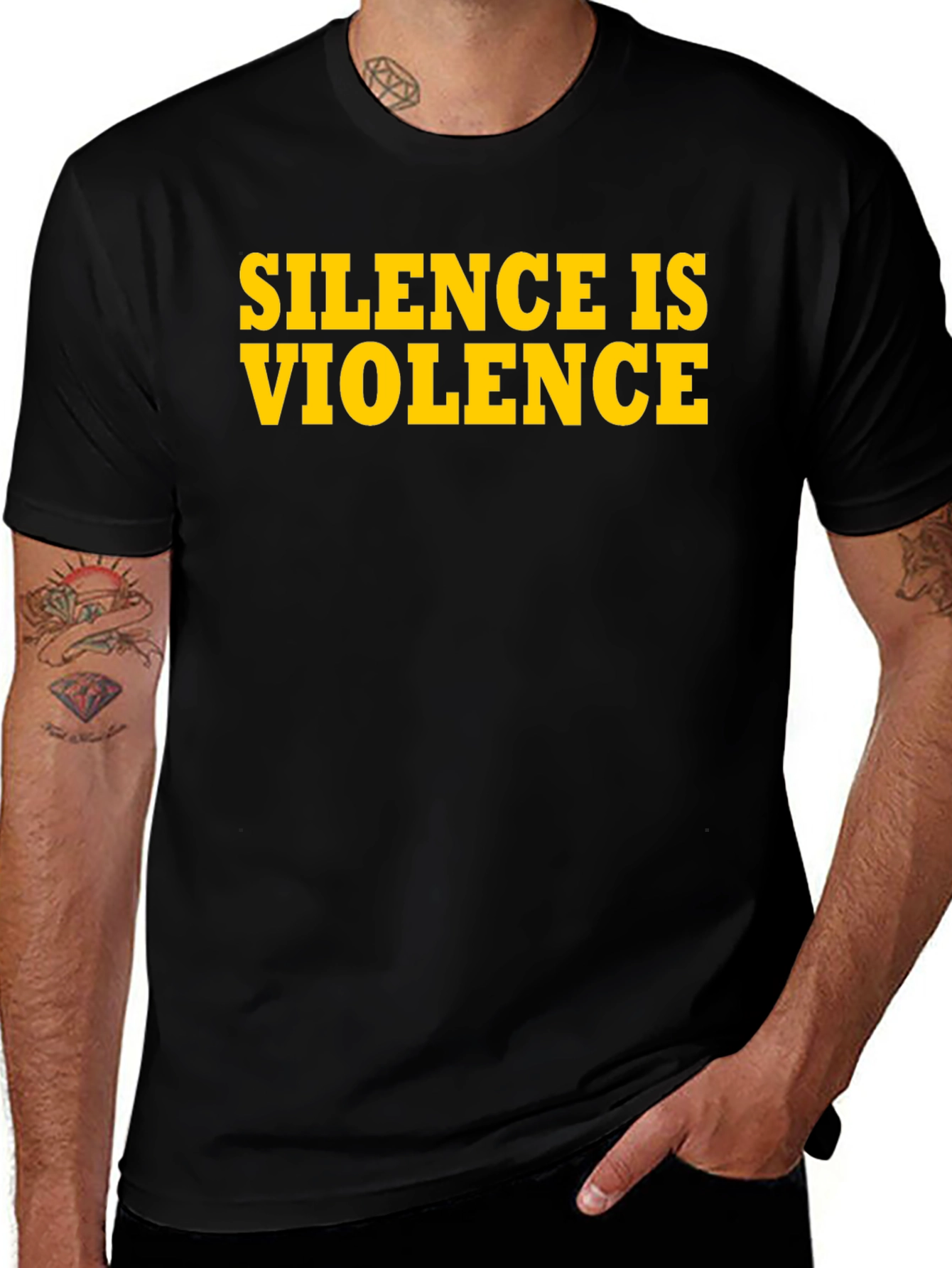 Variant 6 of Silence is Violence Graphic T-Shirt - Black