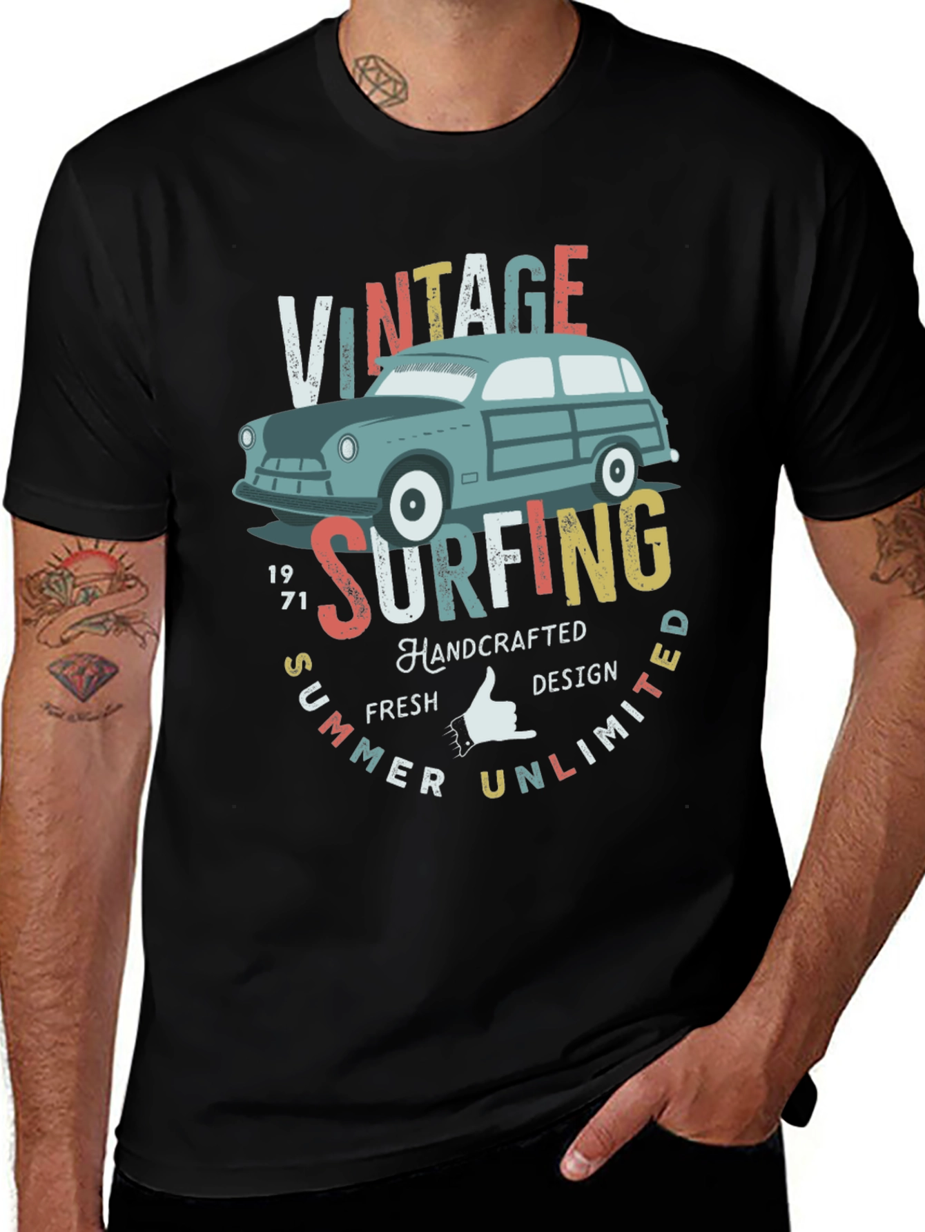 Variant 19 of Vintage Surfing Graphic Tee