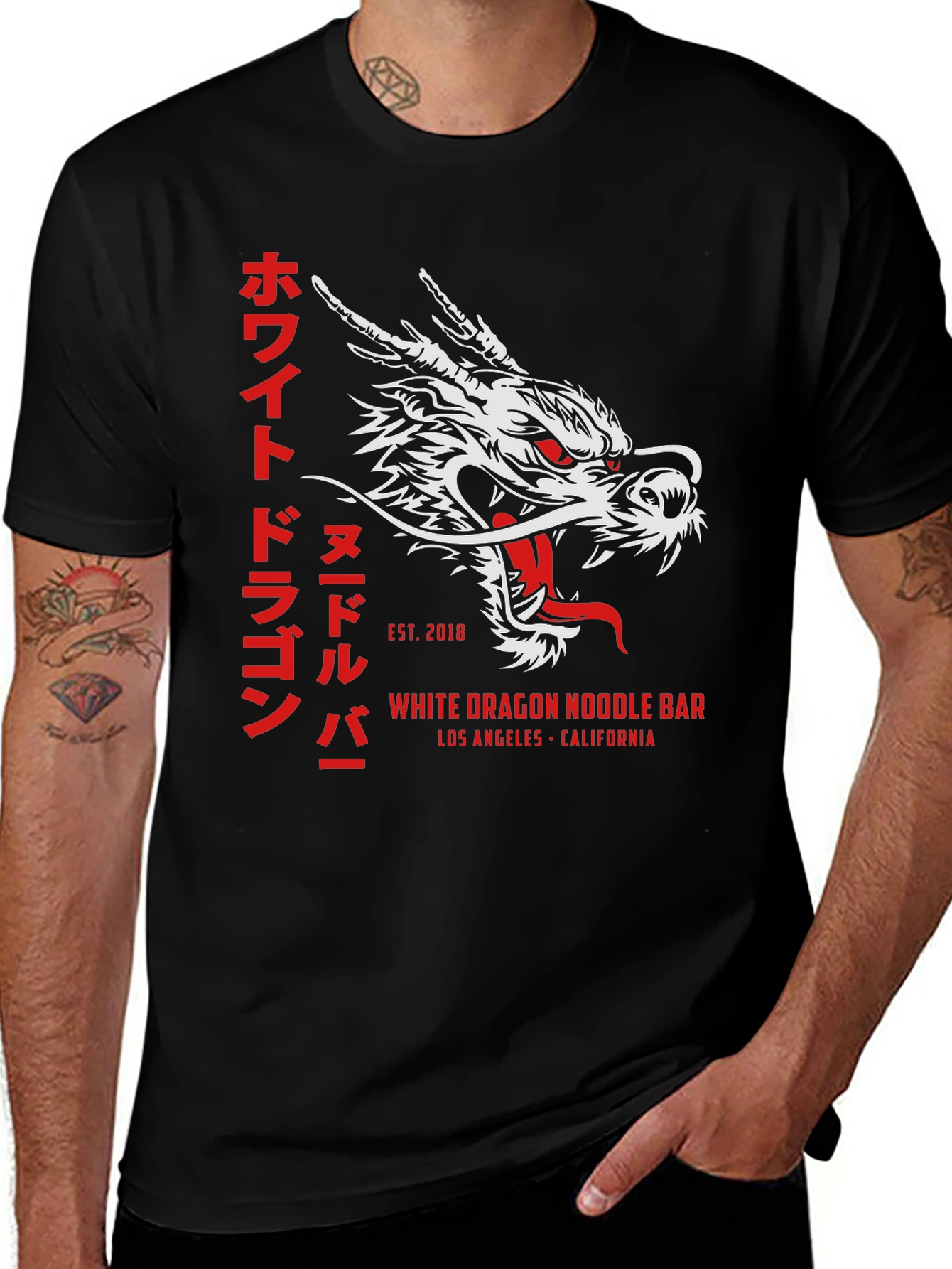 Variant 21 of White Dragon Noodle Bar T-Shirt - Los Angeles