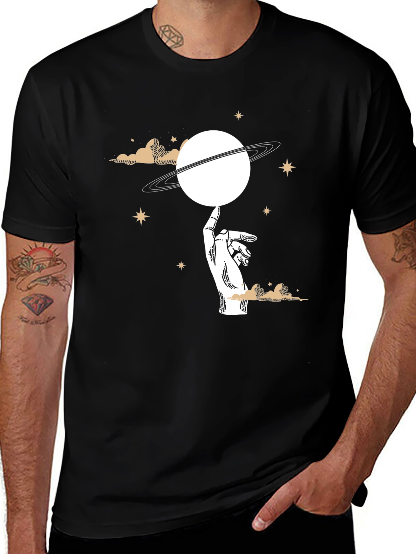 Variant 23 of Celestial Hand Saturn Graphic T-Shirt
