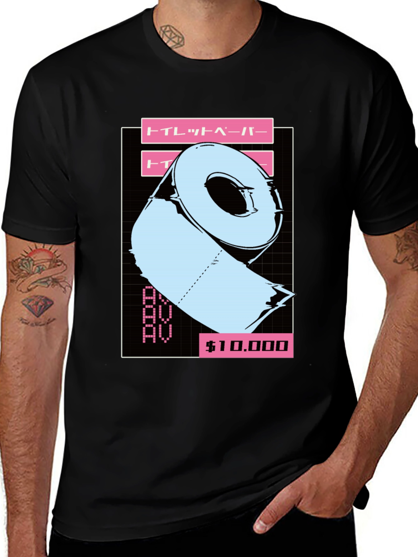 Variant 25 of Toilet Paper Vaporwave Style Graphic T-Shirt