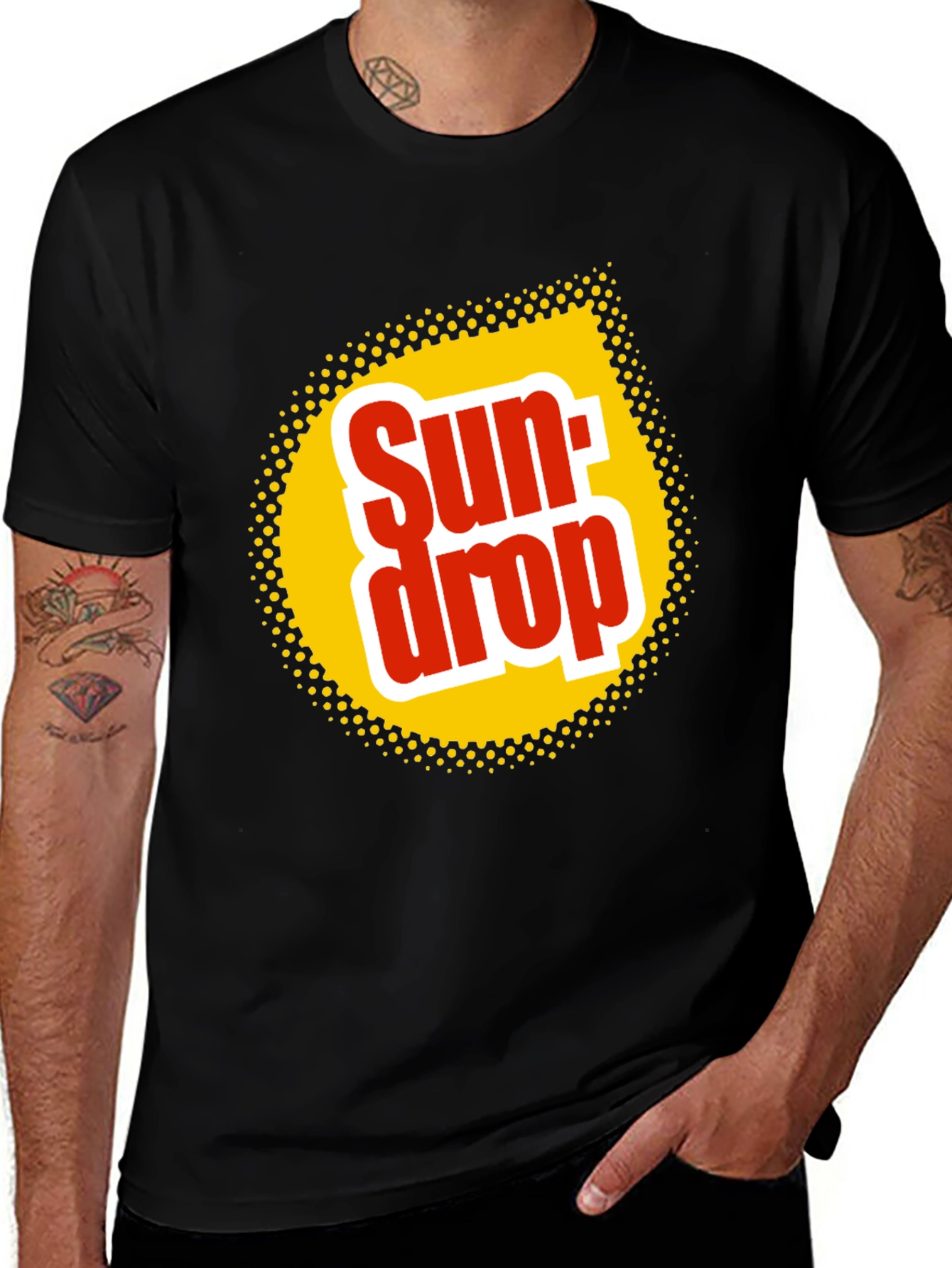 Sun Drop Logo Black T-Shirt Retro Soda Tee