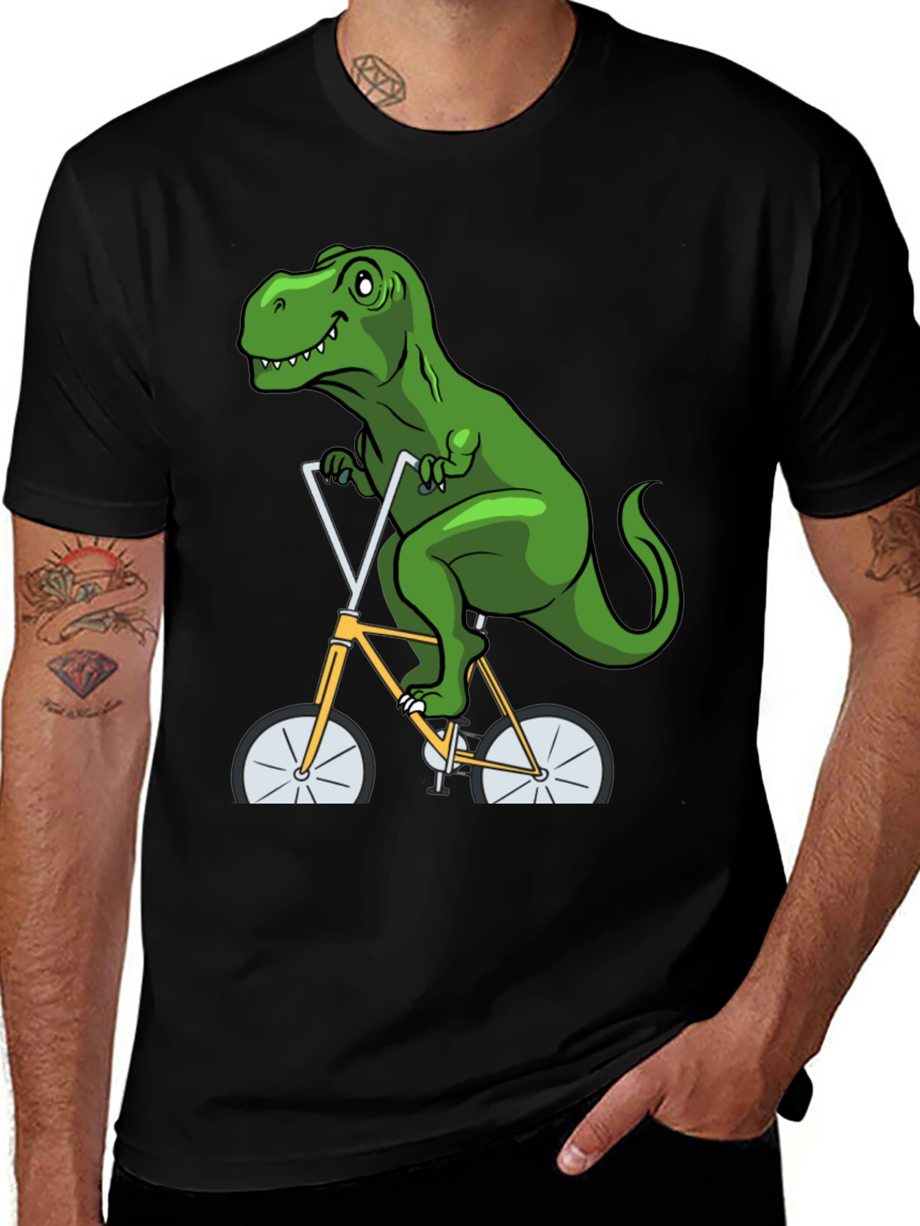 Variant 3 of Dinosaur Riding Bike Graphic T-Shirt