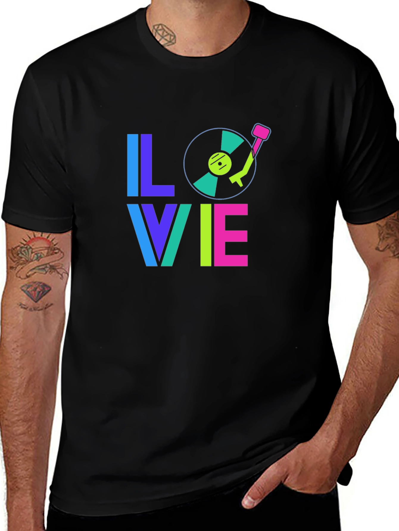 Variant 20 of Retro Vinyl Record Music Lover Graphic T-Shirt