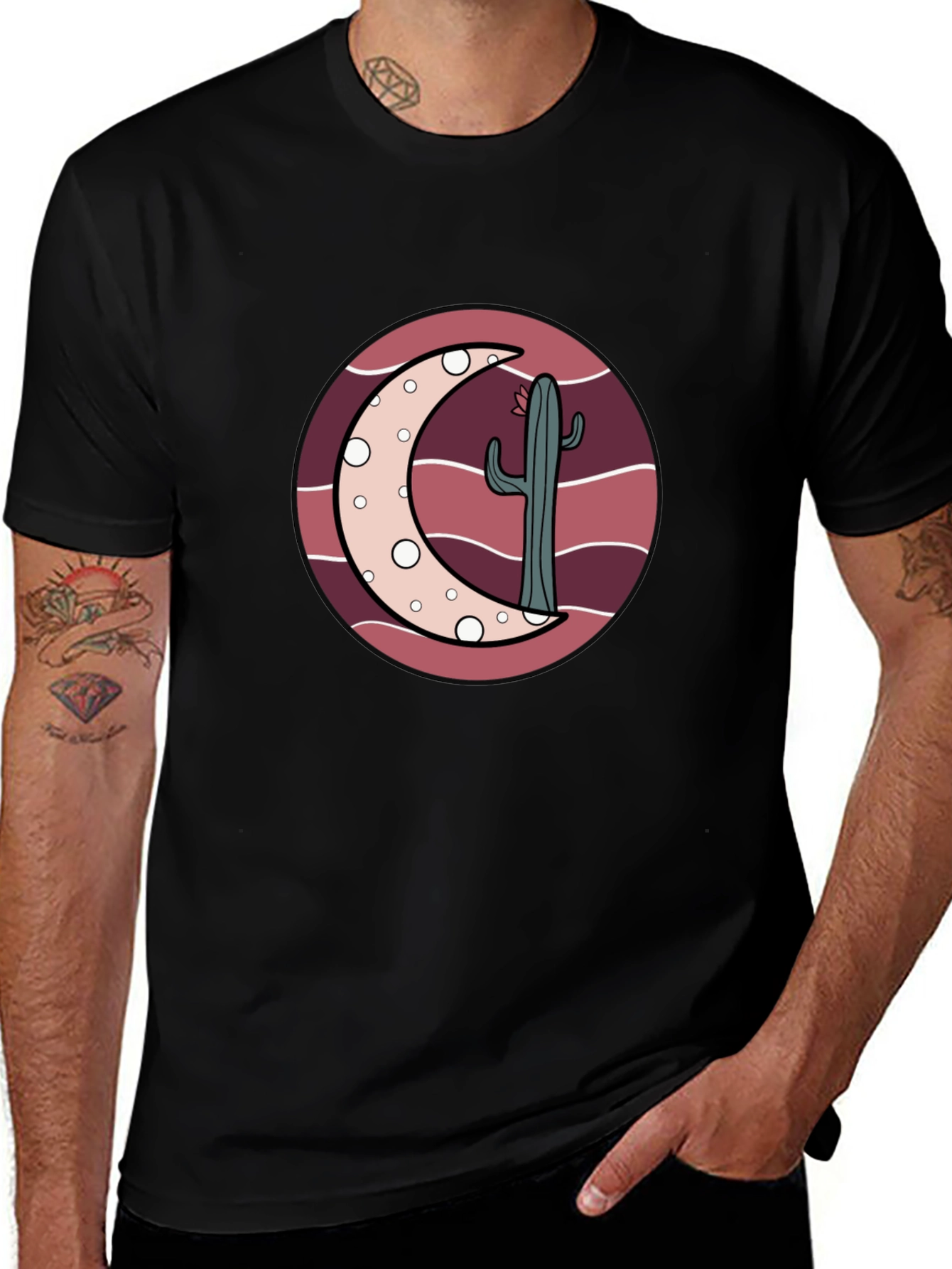 Variant 26 of Cactus Moon Graphic T-Shirt - Unisex