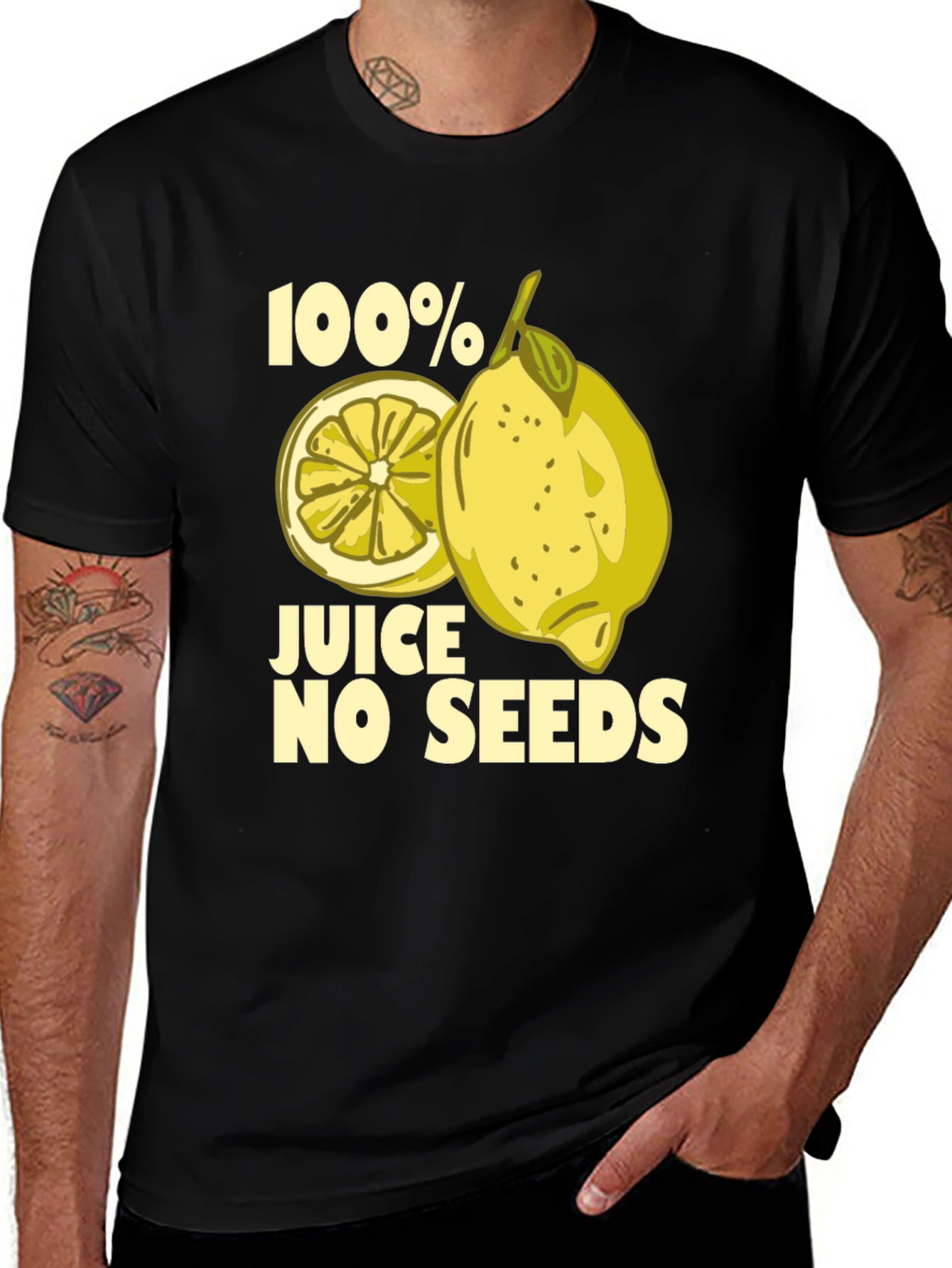 Variant 13 of 100% Juice No Seeds Funny Lemon Graphic T-Shirt