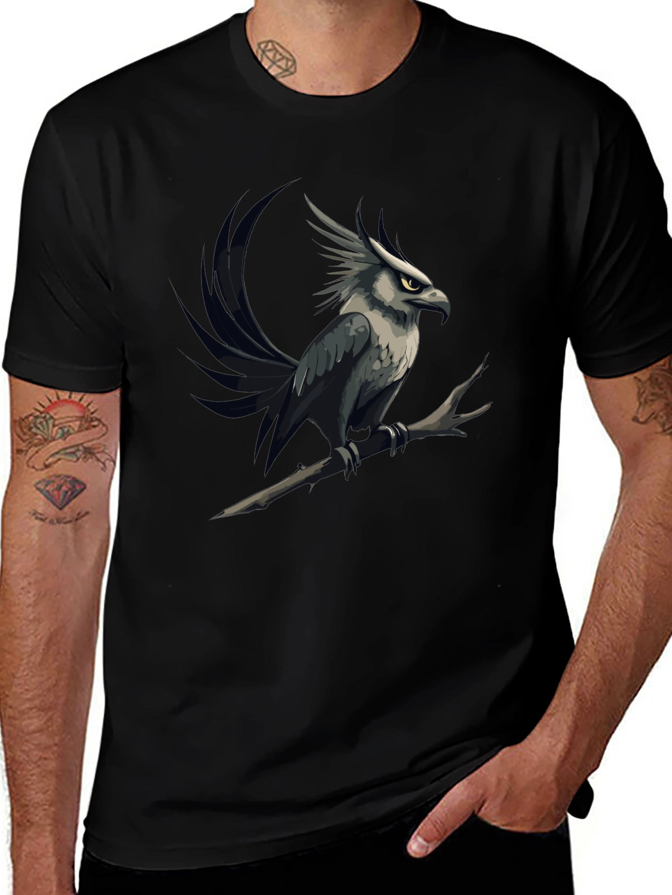 Variant 20 of Griffin Graphic Tee - Black Cotton T-Shirt