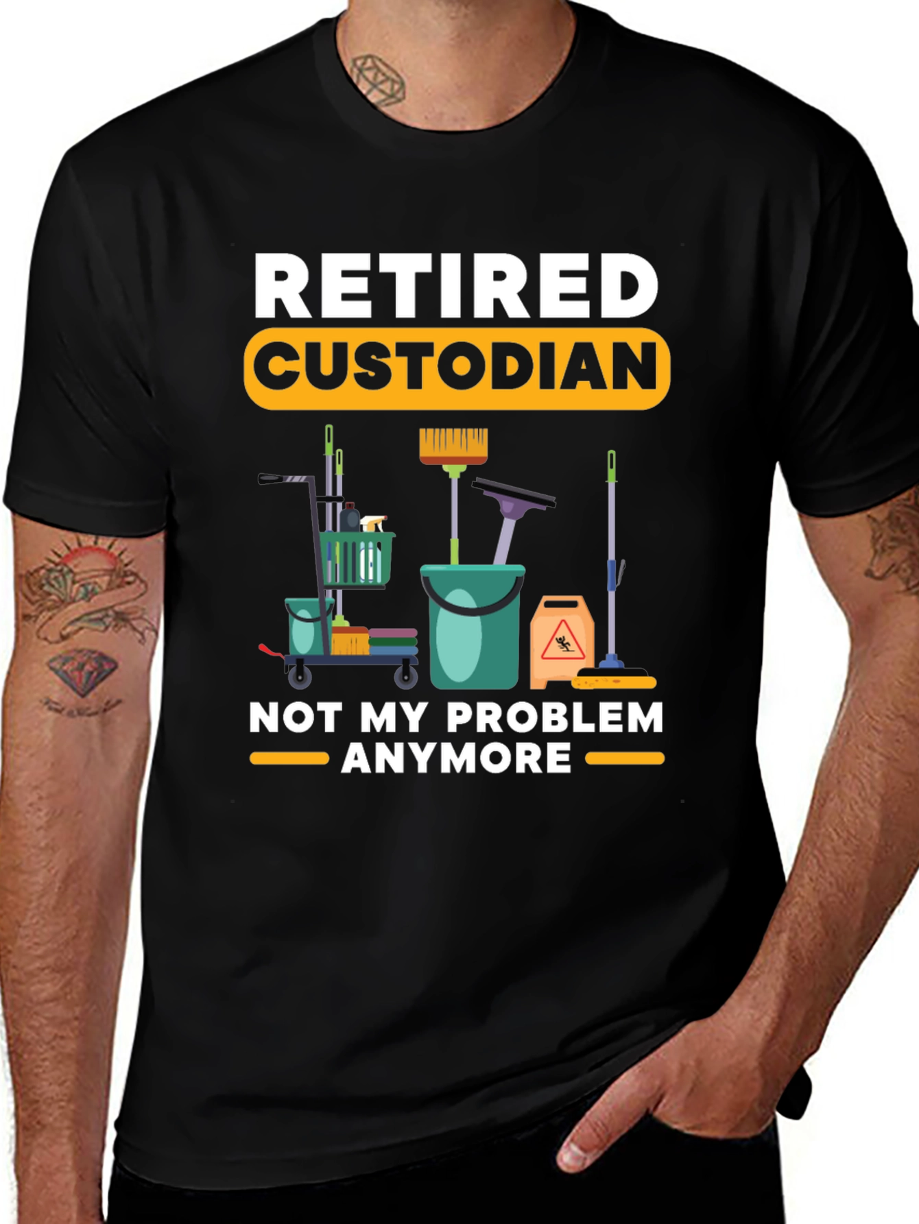 Variant 30 of Retired Custodian T-Shirt, Cleaning Crew Humor Tee