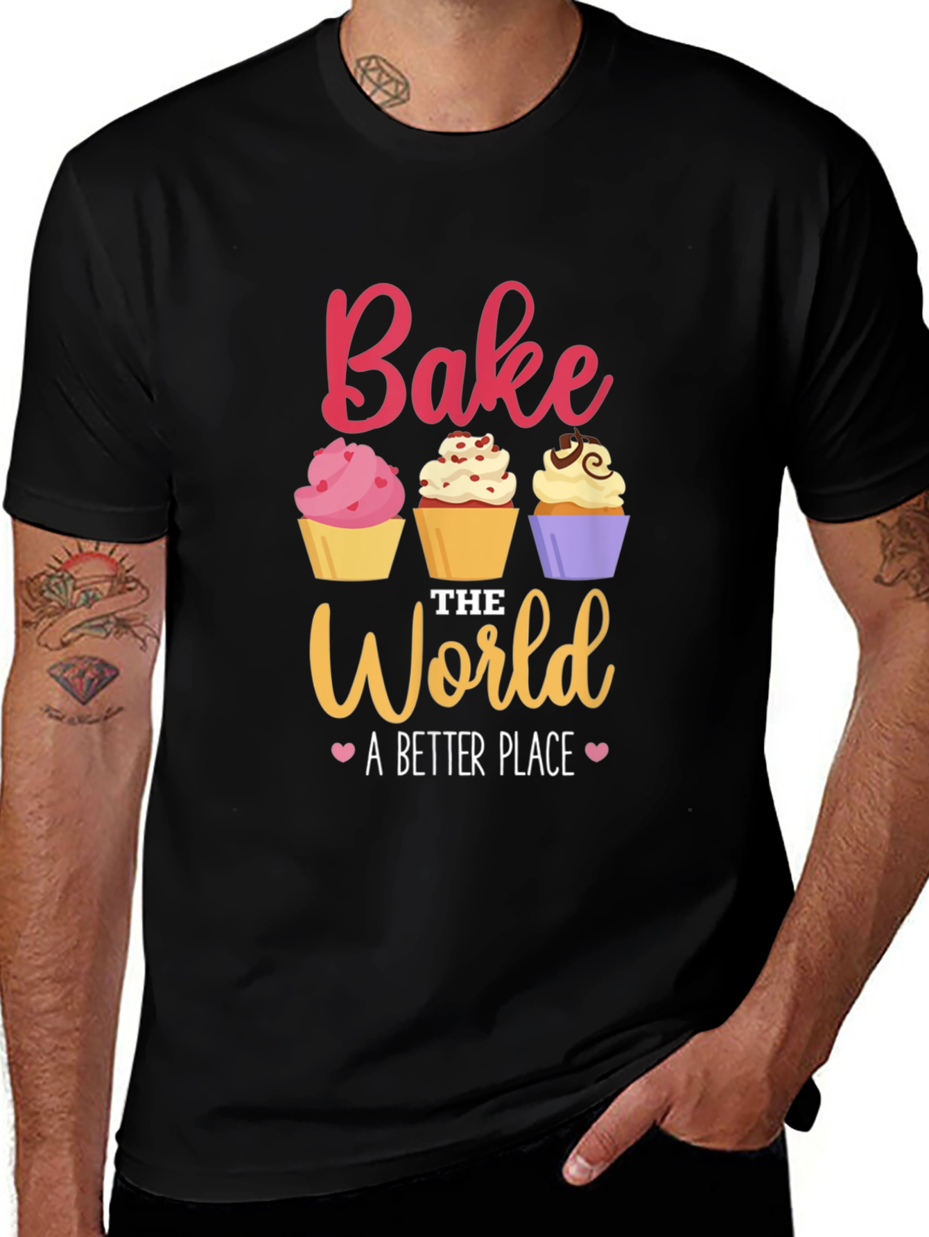 Variant 7 of Bake the World T-Shirt - Cute Cupcake Design