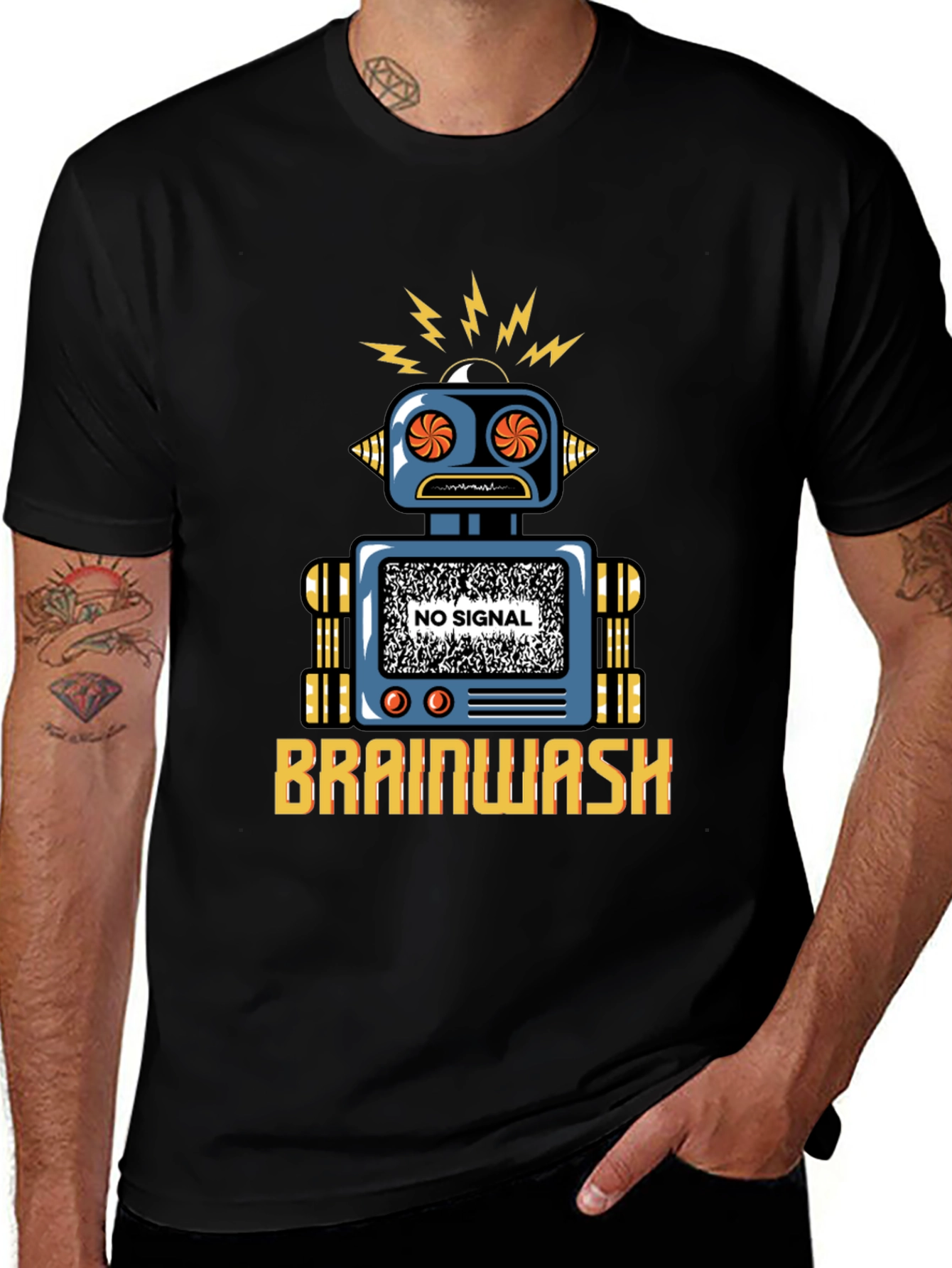 Variant 19 of Brainwash Robot Tee - Retro Style