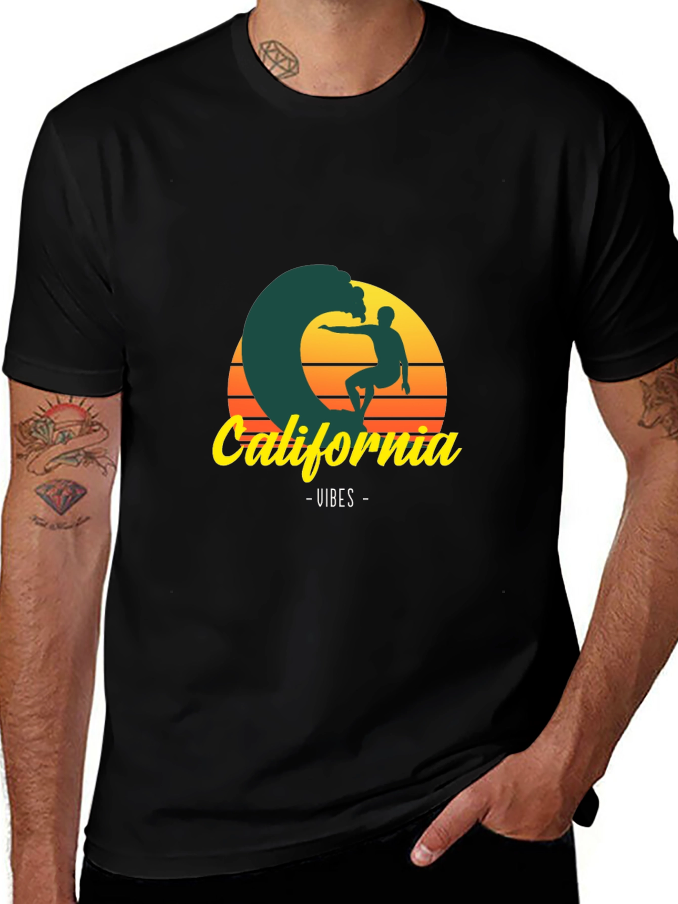 Variant 19 of California Vibes Graphic Tee - Surfer T-Shirt
