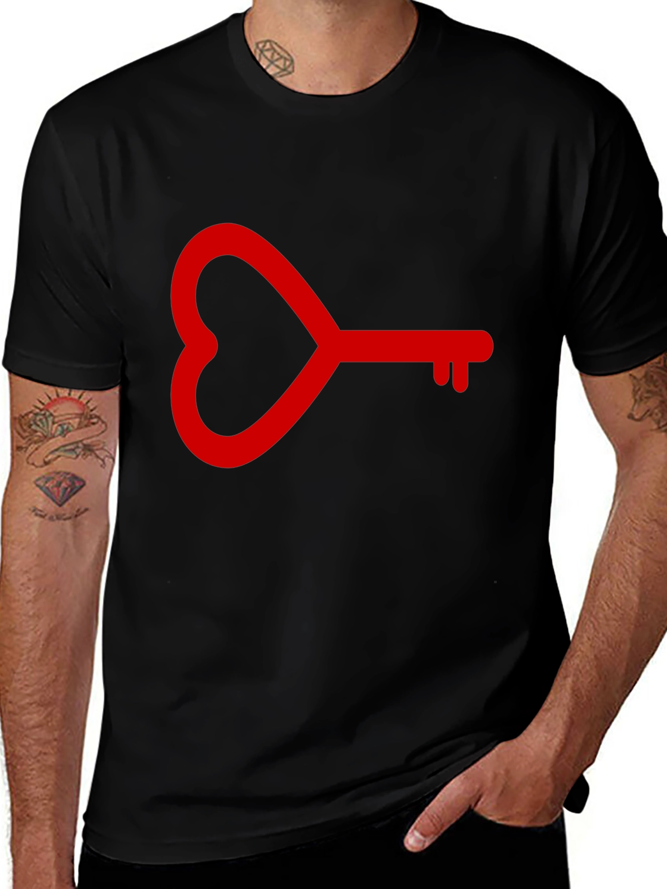 Heart Key Graphic Tee - Love Unlock T-Shirt
