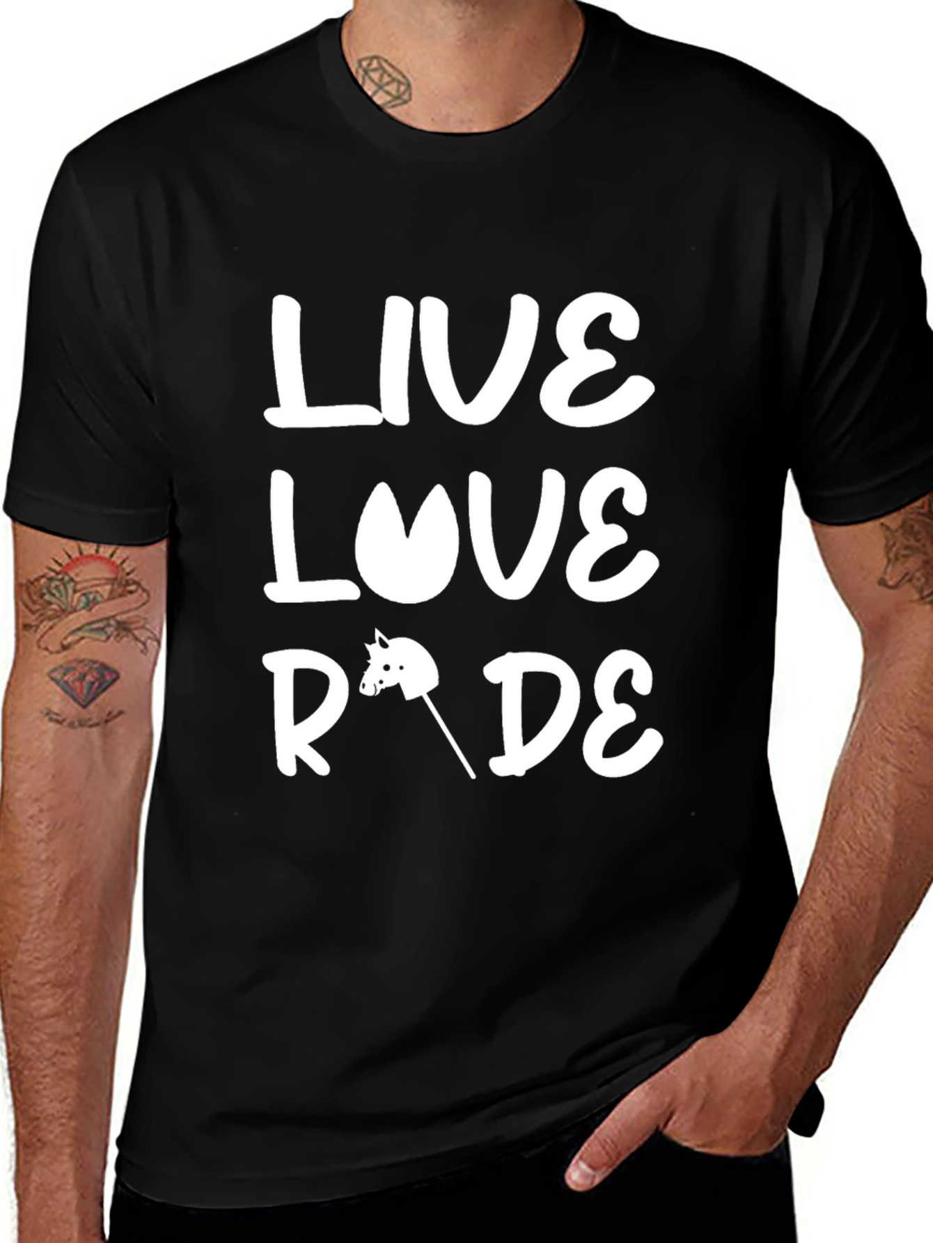 Variant 23 of Live Love Ride Black Graphic Tee