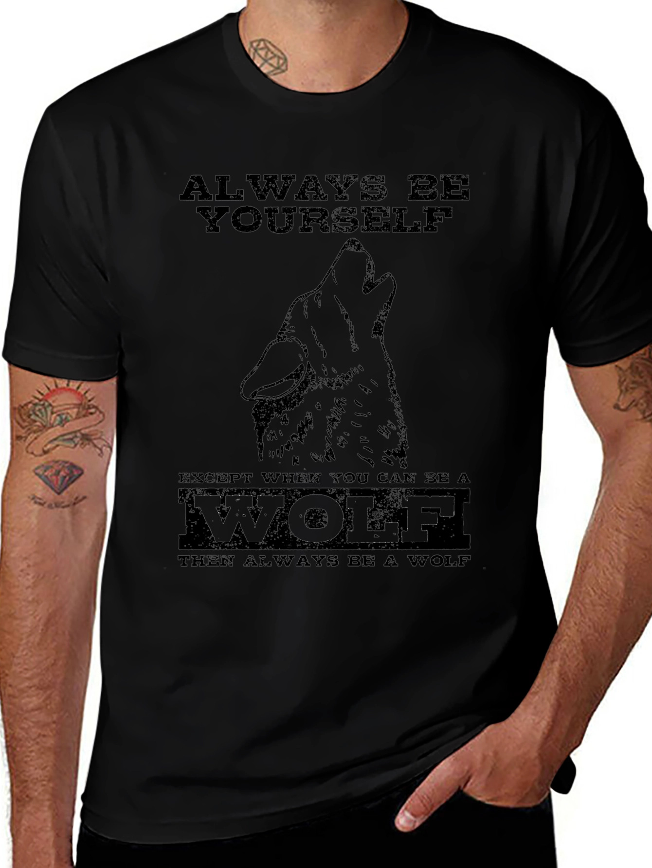 Variant 18 of Always Be Yourself Wolf Graphic T-Shirt