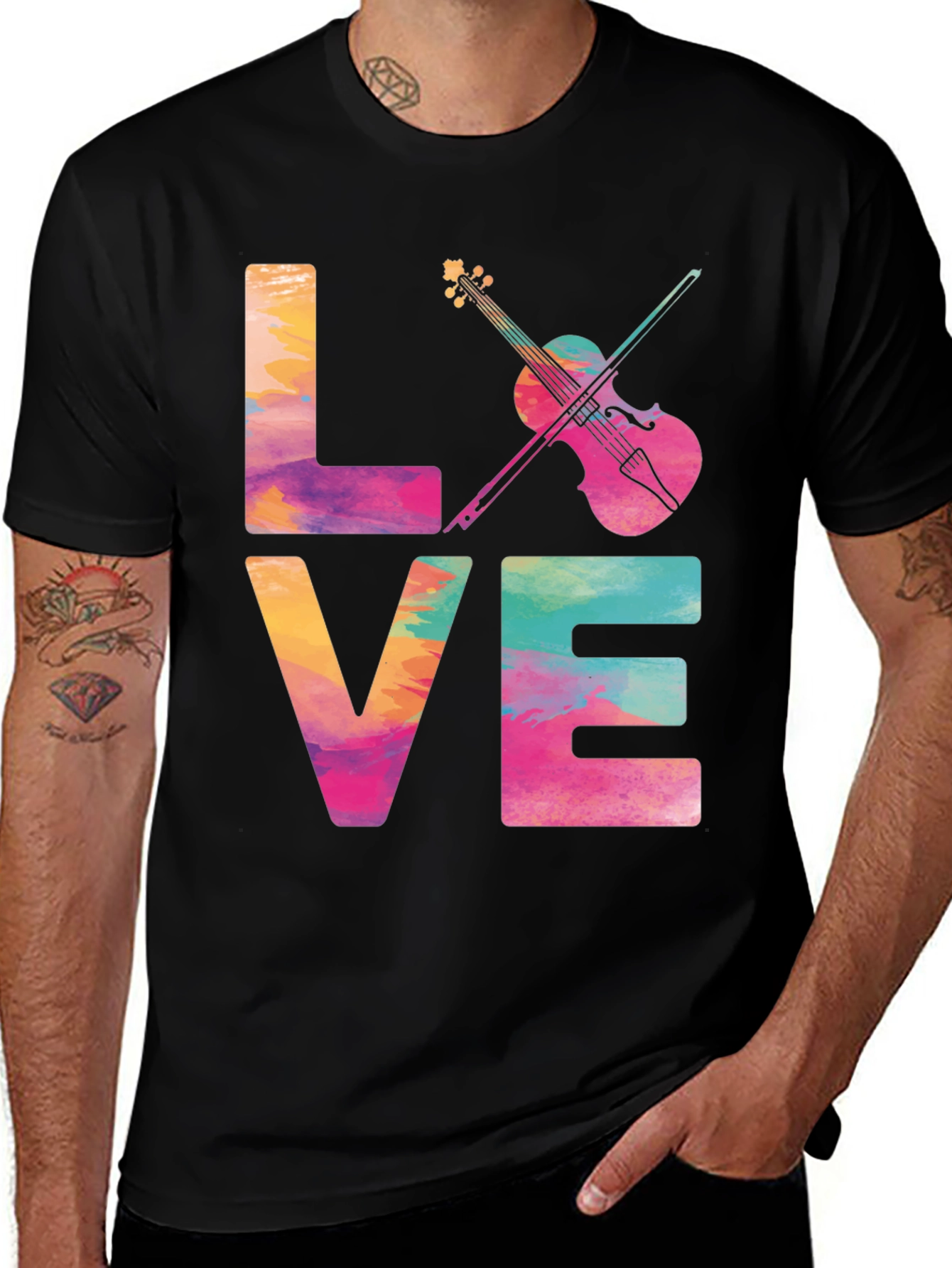 Variant 18 of Watercolor LOVE Violin T-Shirt