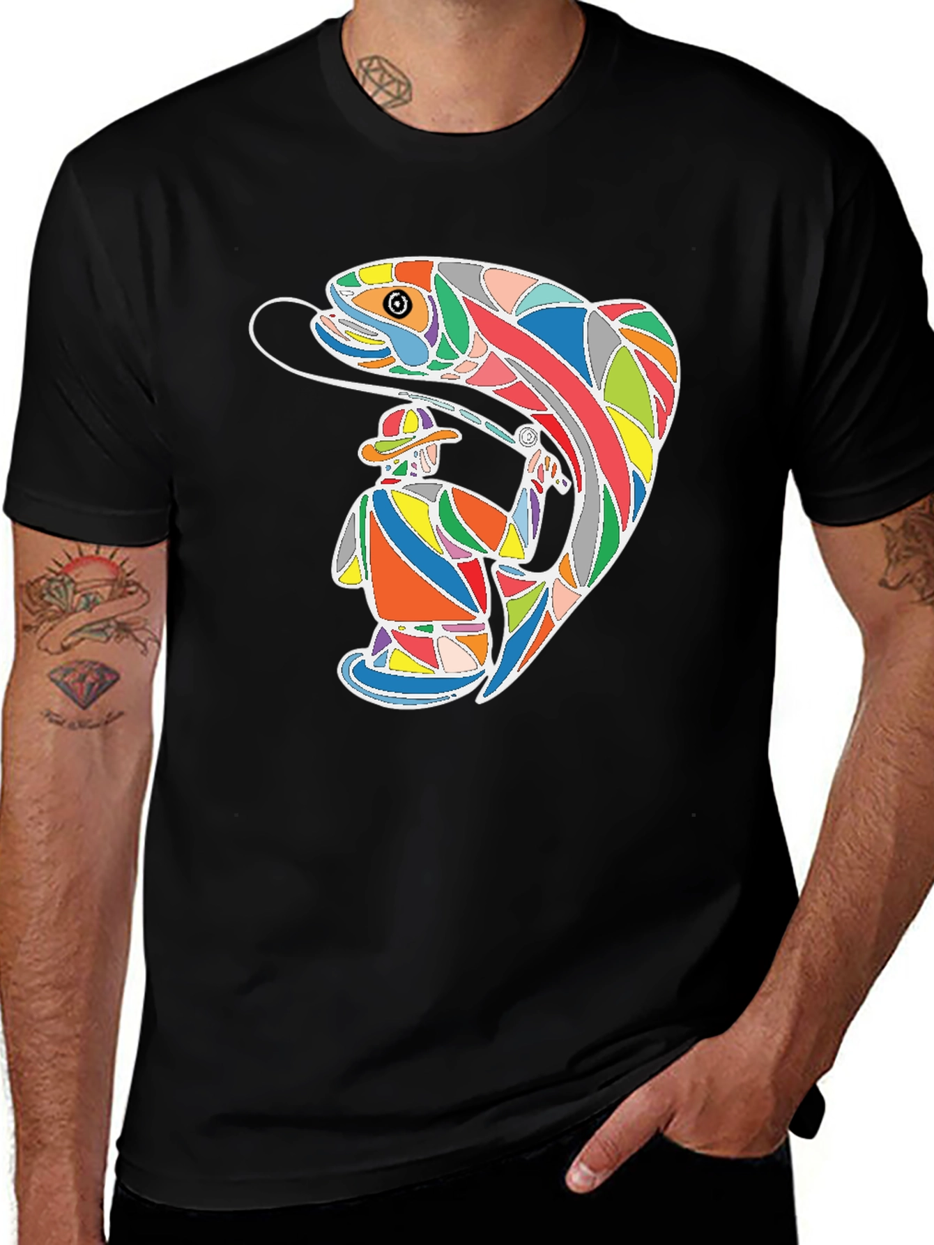 Variant 29 of Angler Fish Graphic Tee - Colorful Fishing T-Shirt