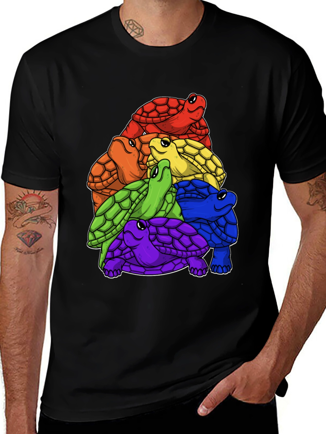 Variant 30 of Rainbow Turtle Graphic Tee