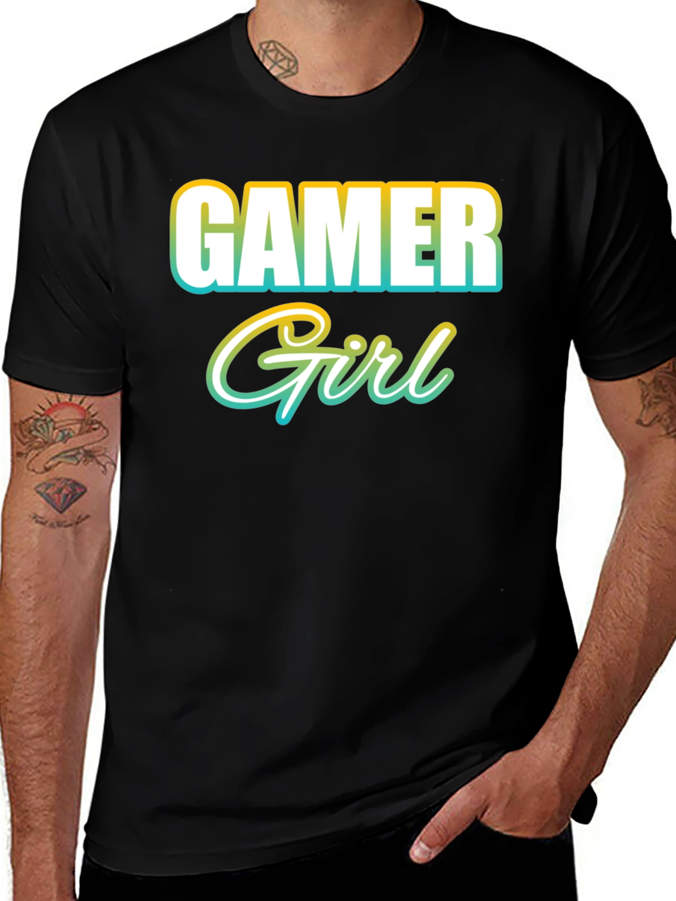 Black Gamer Girl T-Shirt - Black main image