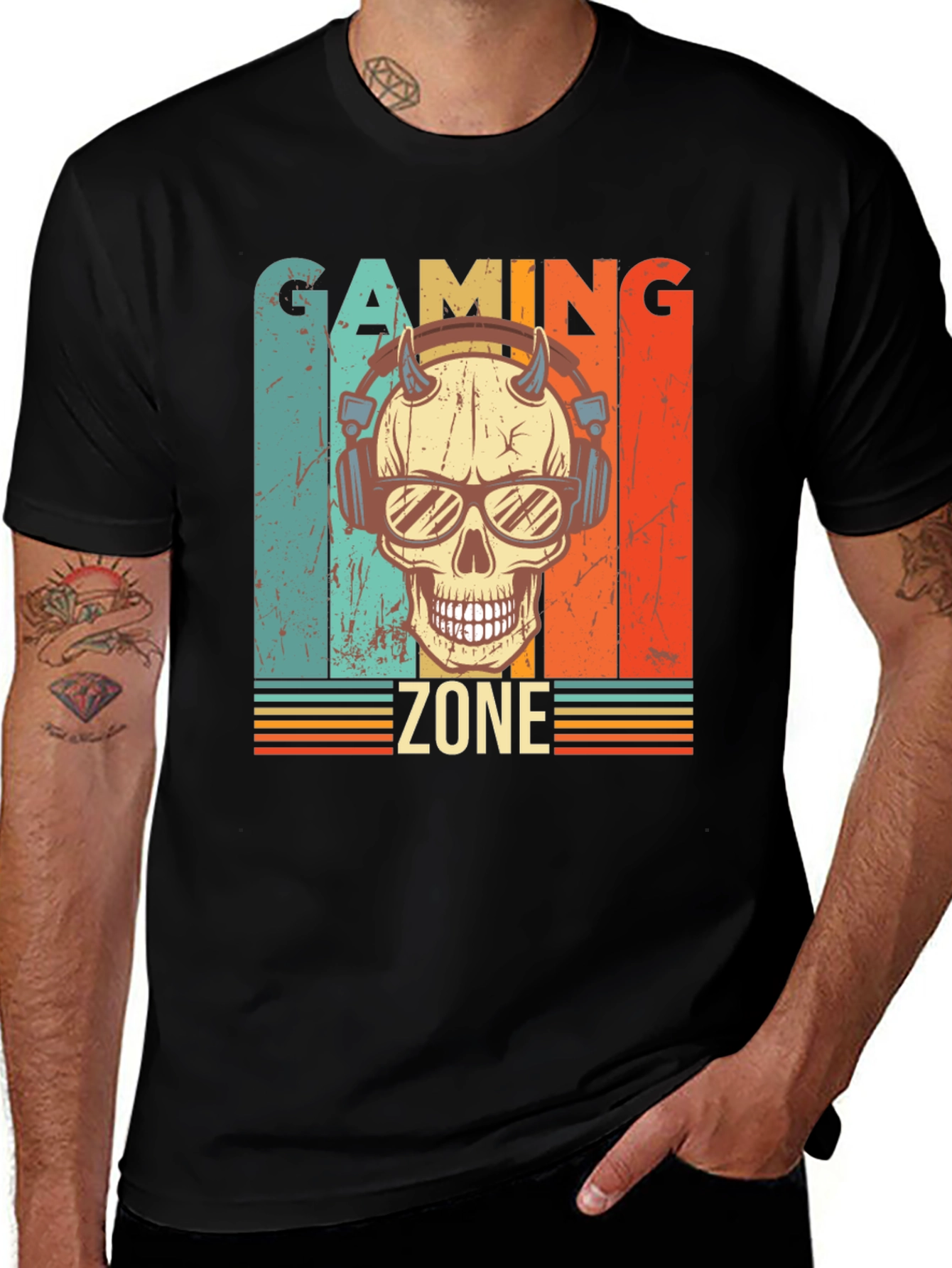 Variant 9 of Gaming Zone Skull Graphic Tee