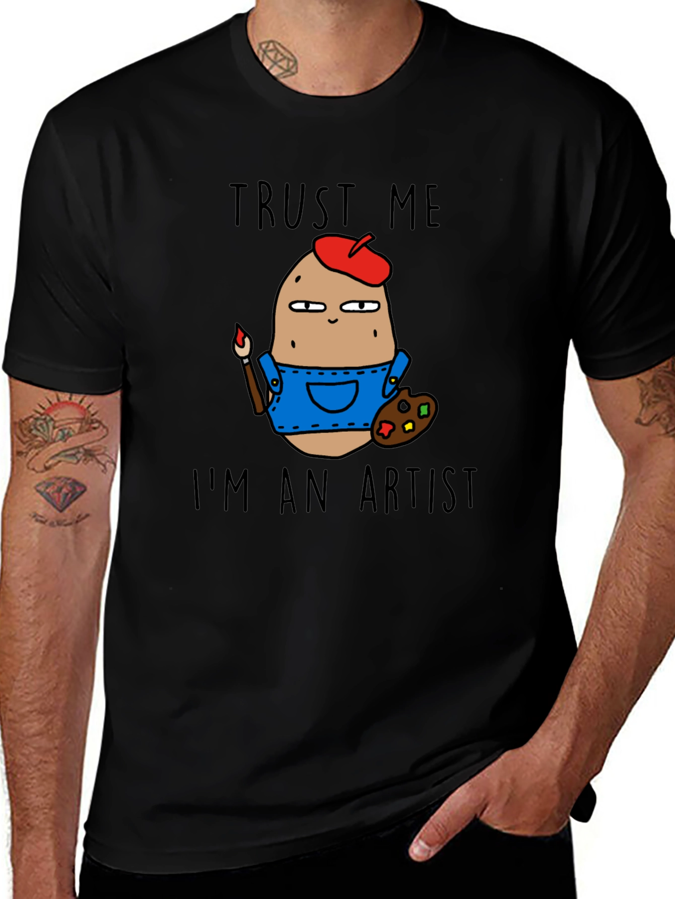Variant 4 of Trust Me I'm an Artist T-Shirt Funny Potato Graphic Tee