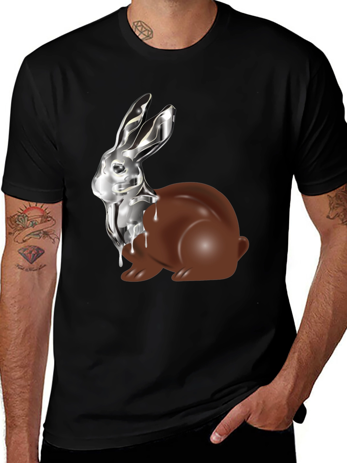 Variant 22 of Chocolate & Silver Bunny T-Shirt