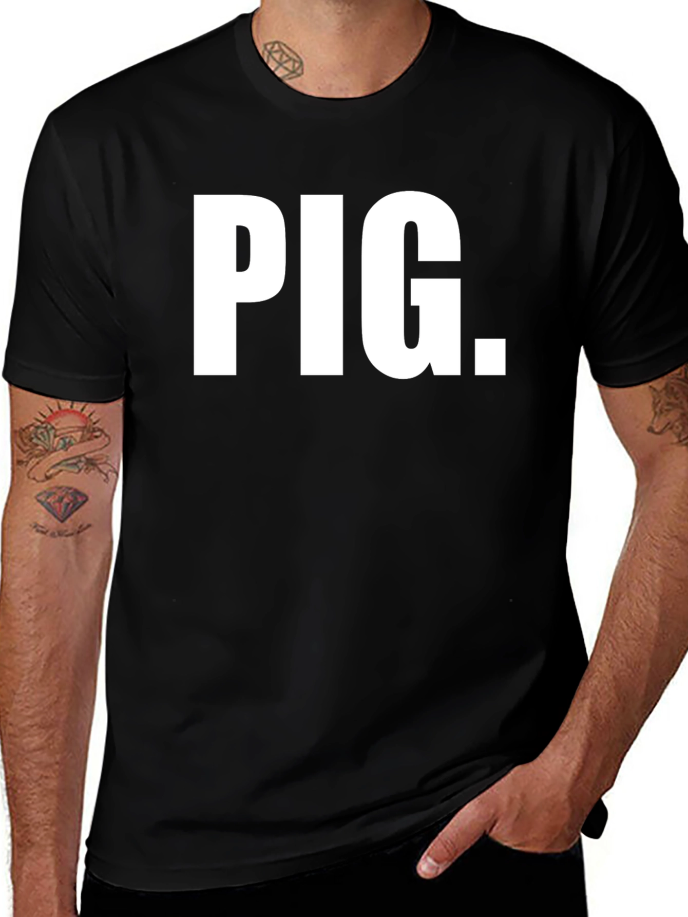 Variant 3 of PIG. Graphic Tee - Bold Statement, Black T-Shirt