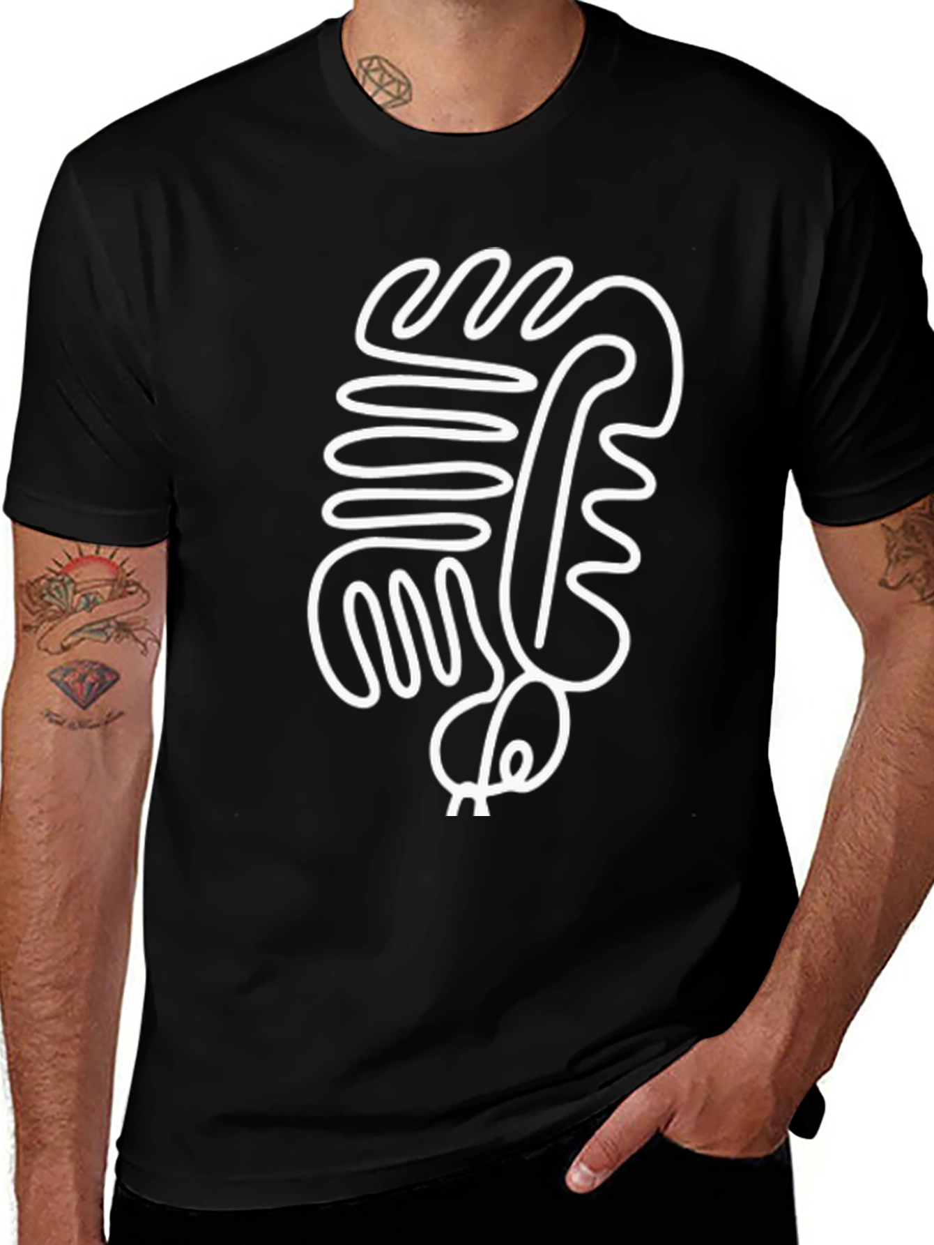 Variant 16 of Abstract Line Art Graphic Tee - Modern Minimalist Design