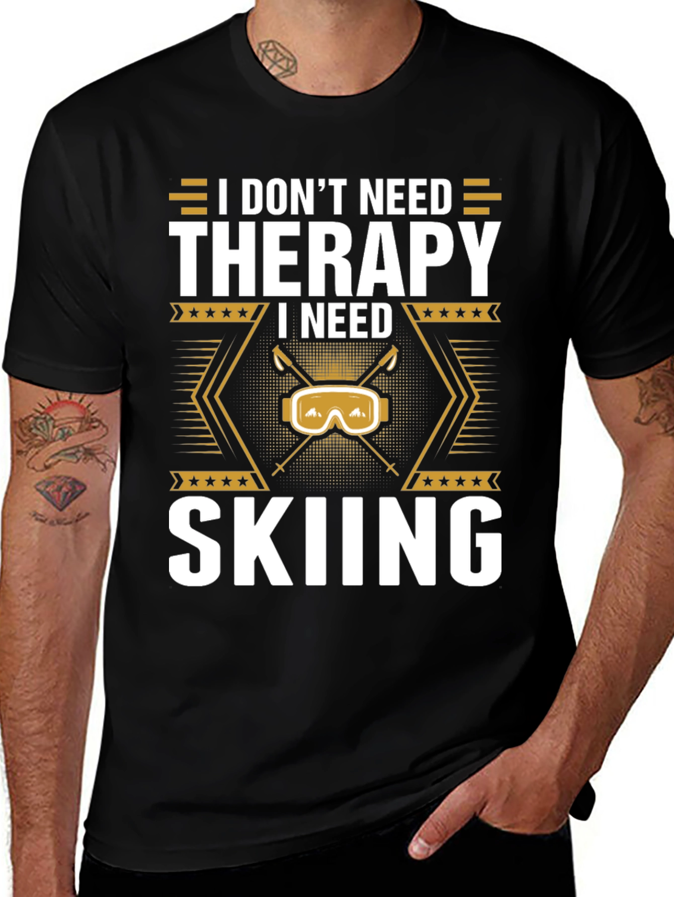 Variant 12 of I Need Skiing T-Shirt - Therapy Alternative Apparel