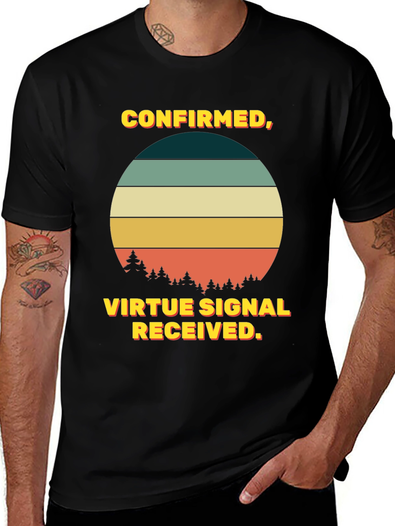 Variant 11 of Confirmed Virtue Signal Received Retro Graphic Tee