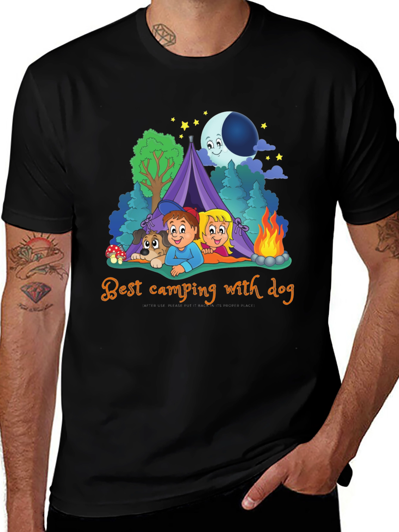Variant 5 of Camping with Dog Graphic T-Shirt