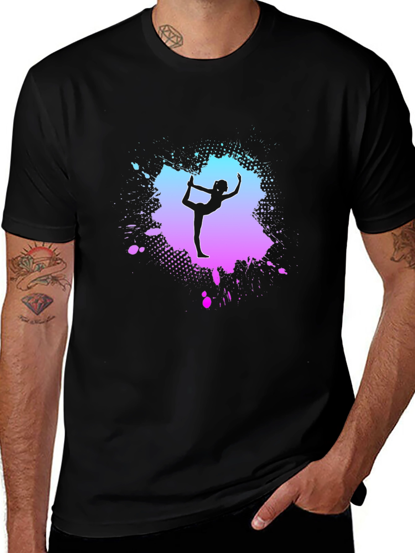Variant 2 of Yoga Pose Graphic T-Shirt - Trendy Men's Tee