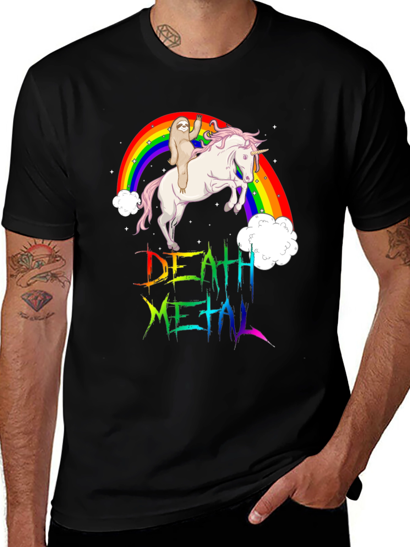 Variant 3 of Sloth Riding Unicorn Death Metal T-Shirt