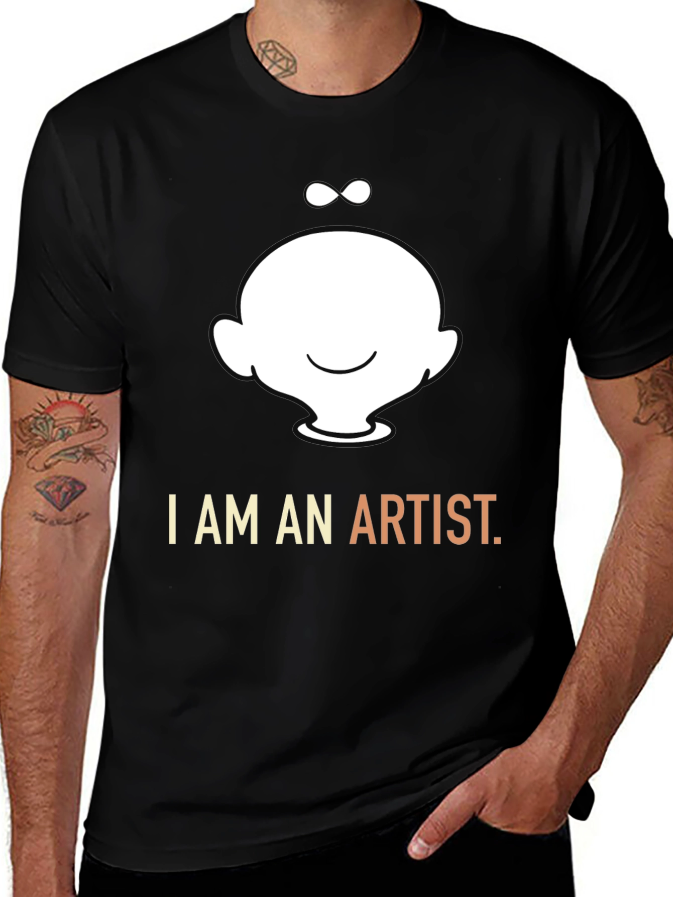 Variant 10 of I AM AN ARTIST.  Graphic T-Shirt - Unisex, Black