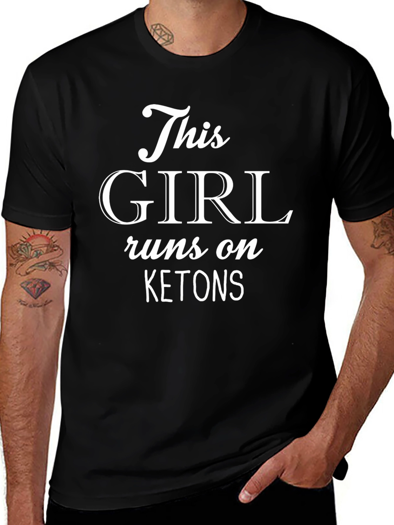 Variant 18 of This Girl Runs on Ketones Black T-Shirt