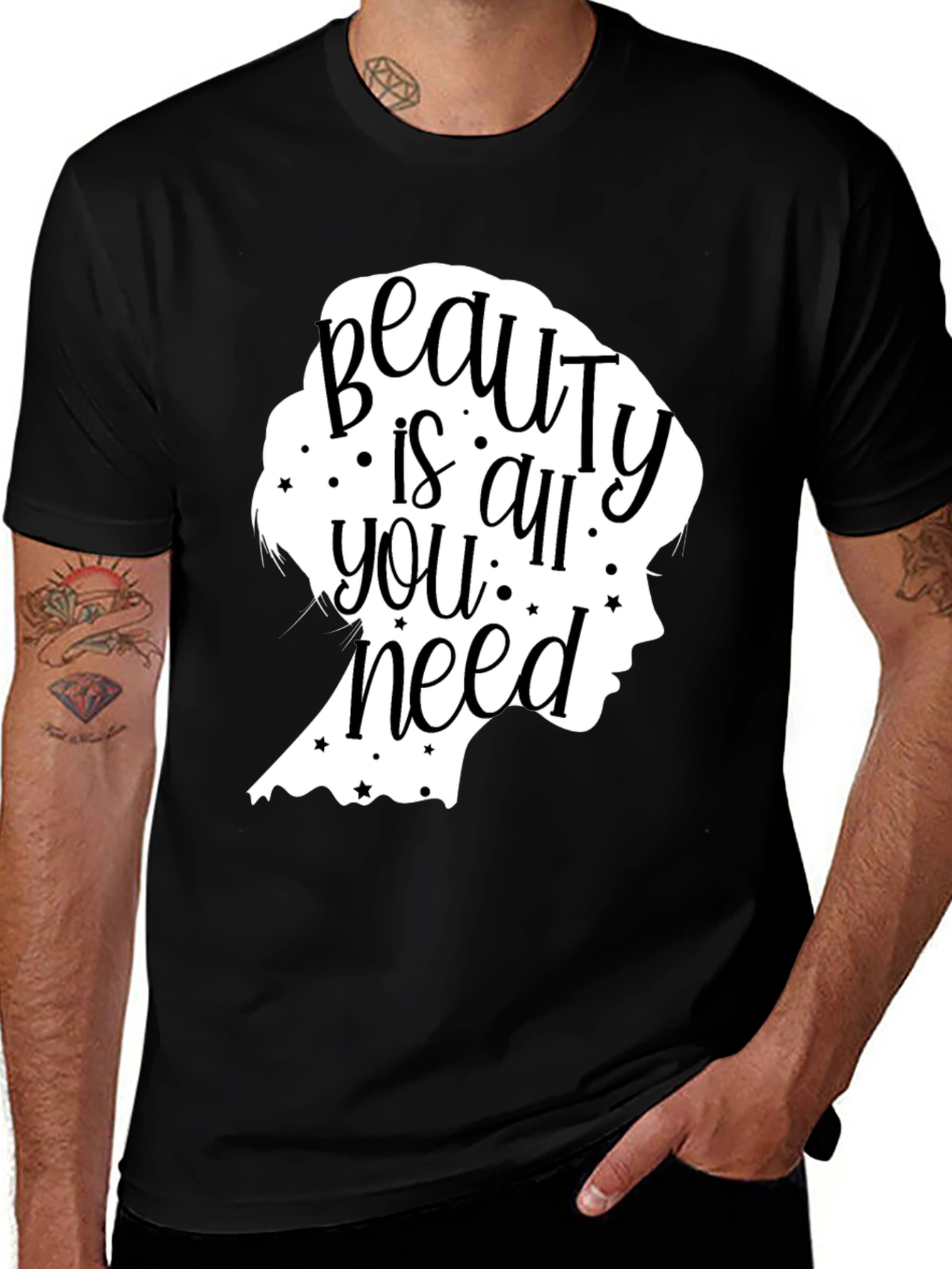 Variant 23 of Beauty Is All You Need Graphic Tee - Black