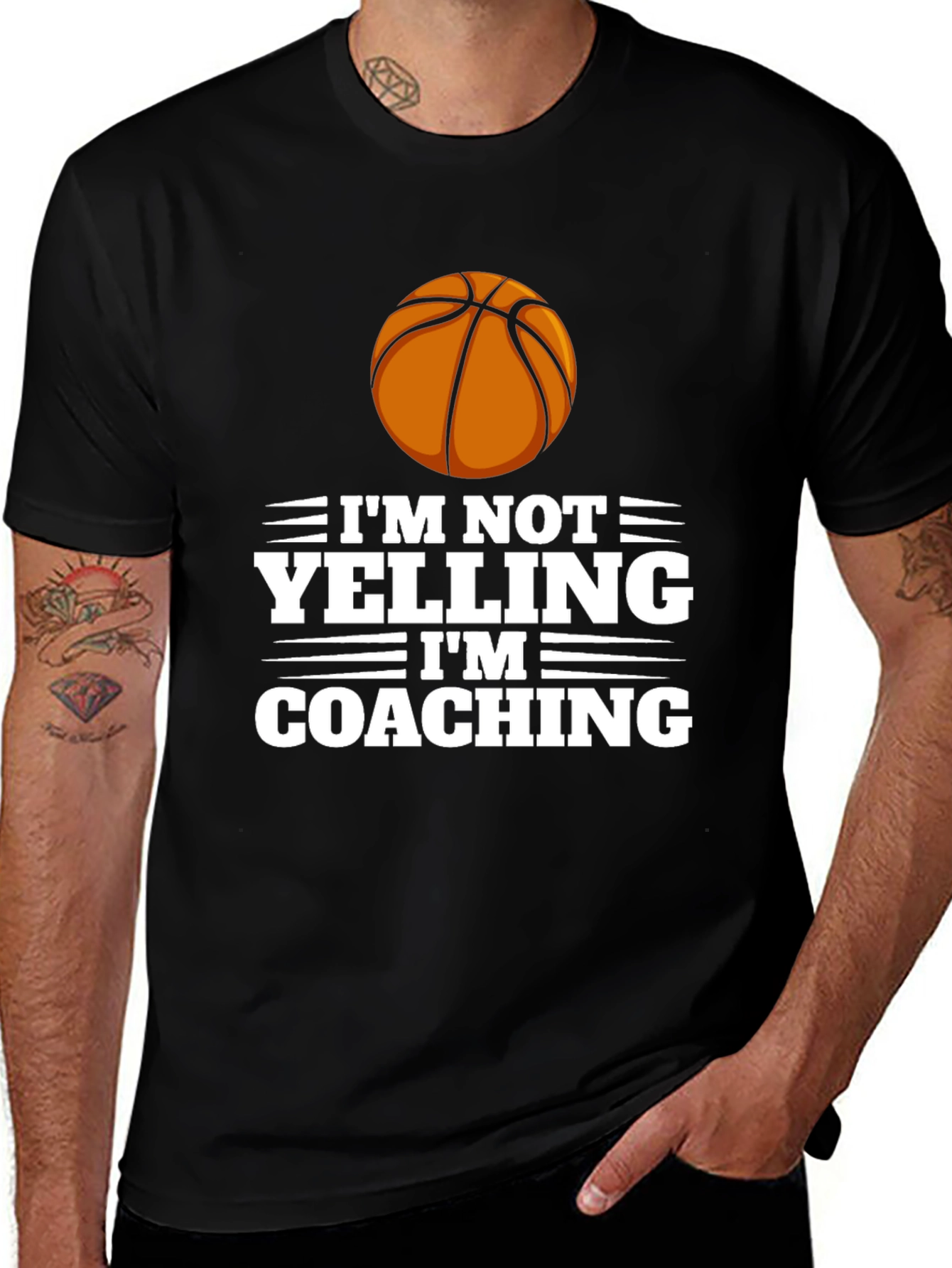 Variant 6 of Basketball Coach T-Shirt - I'm Not Yelling, I'm Coaching