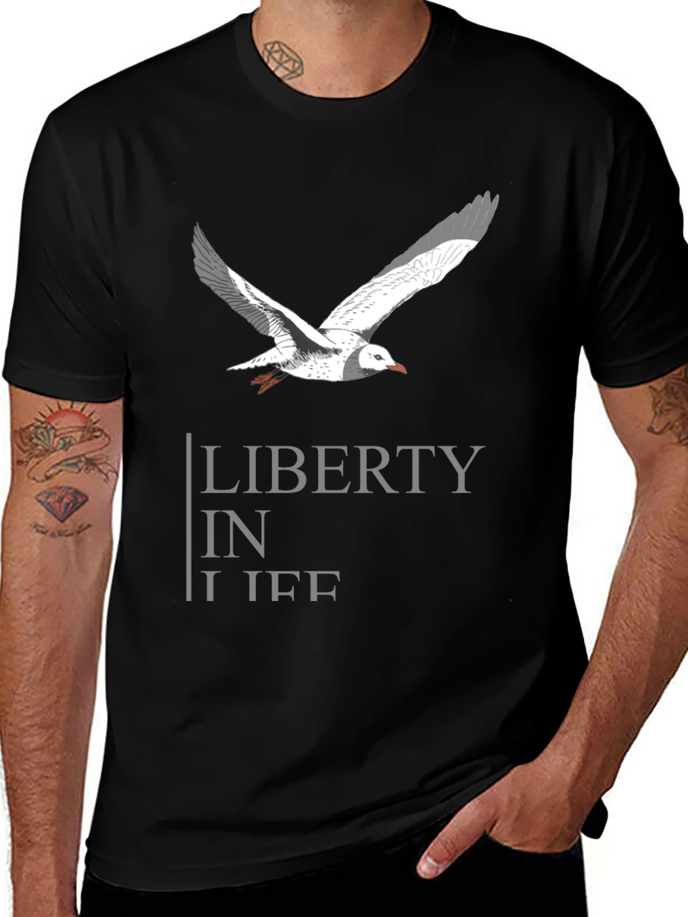 Variant 9 of Liberty in Life Graphic Tee - Soft Cotton Bird Print