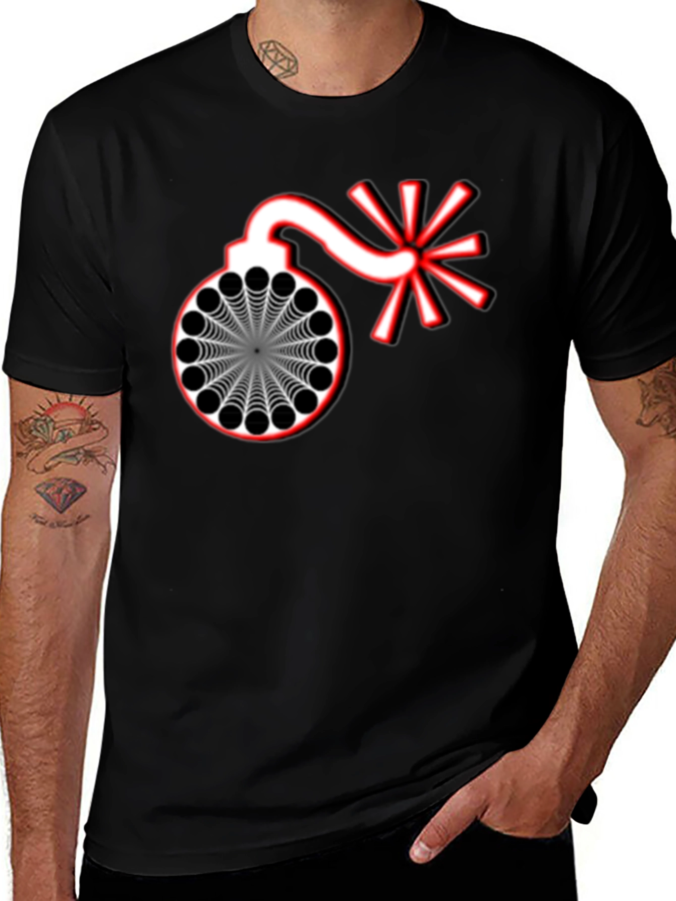 Variant 4 of Novelty Bomb Graphic Black T-Shirt