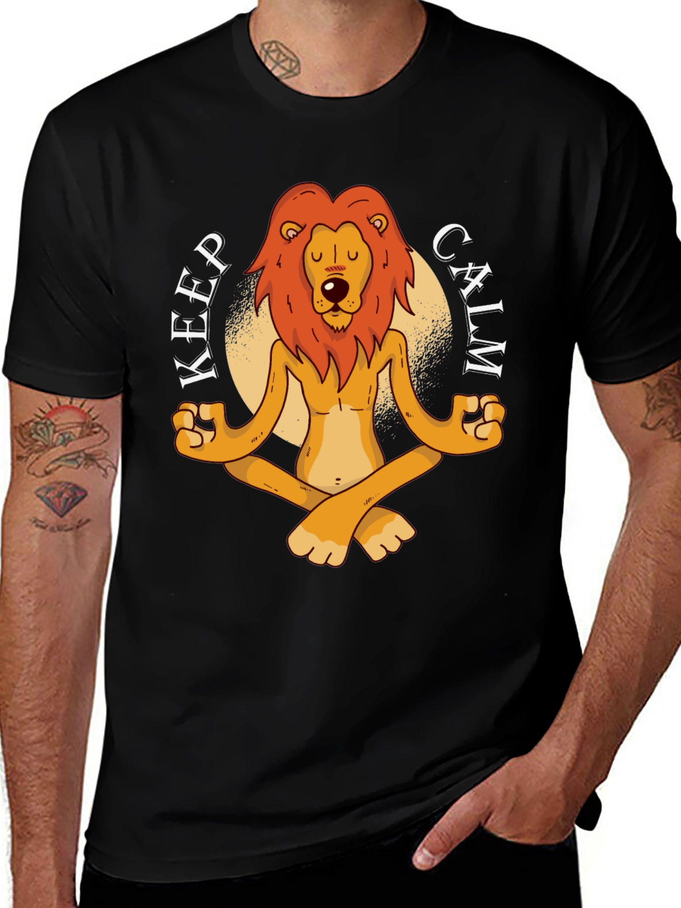 Variant 25 of Zen Lion Graphic T-Shirt - Keep Calm and Meditate