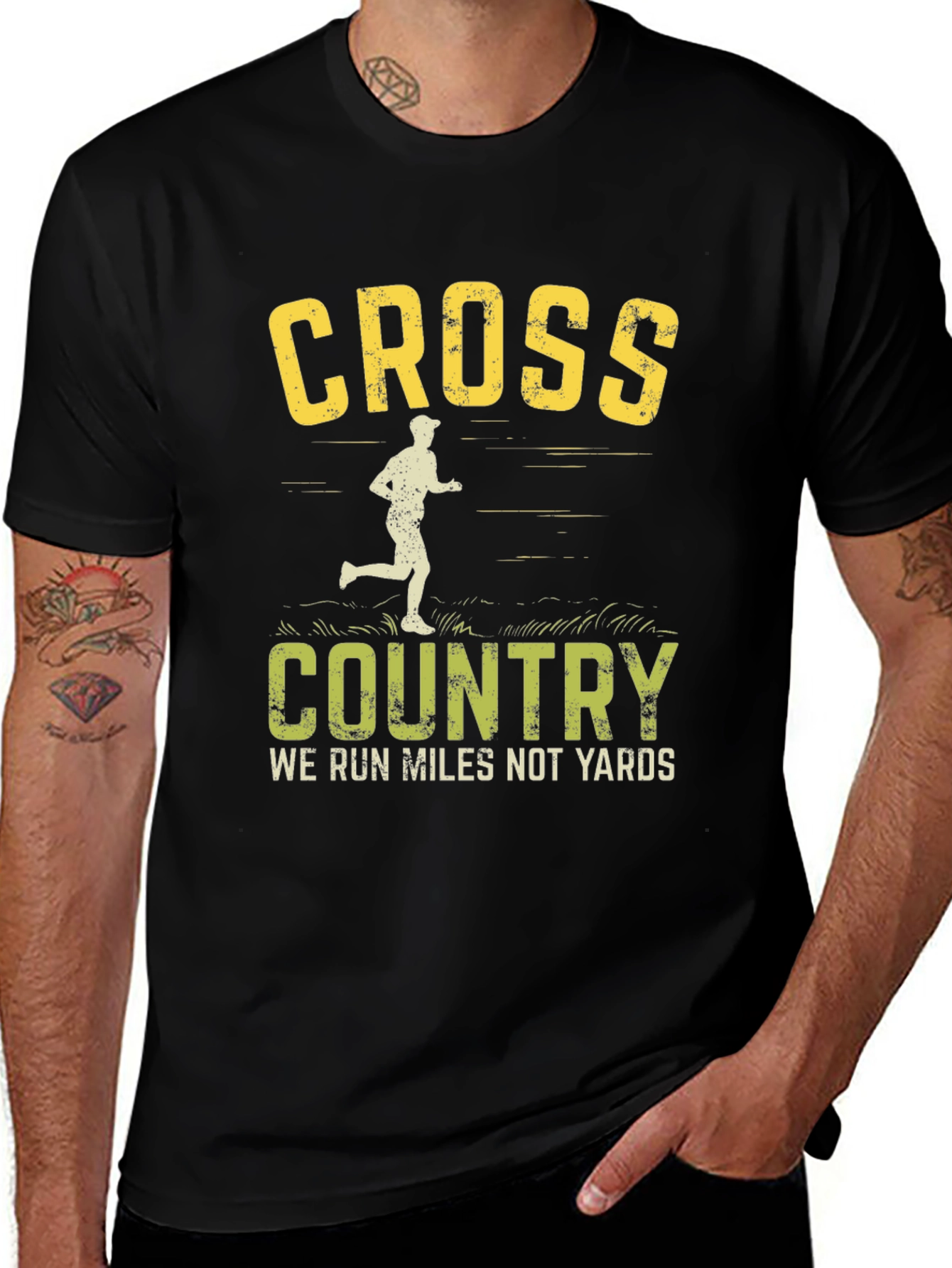 Variant 16 of Cross Country Running T-Shirt - We Run Miles Not Yards