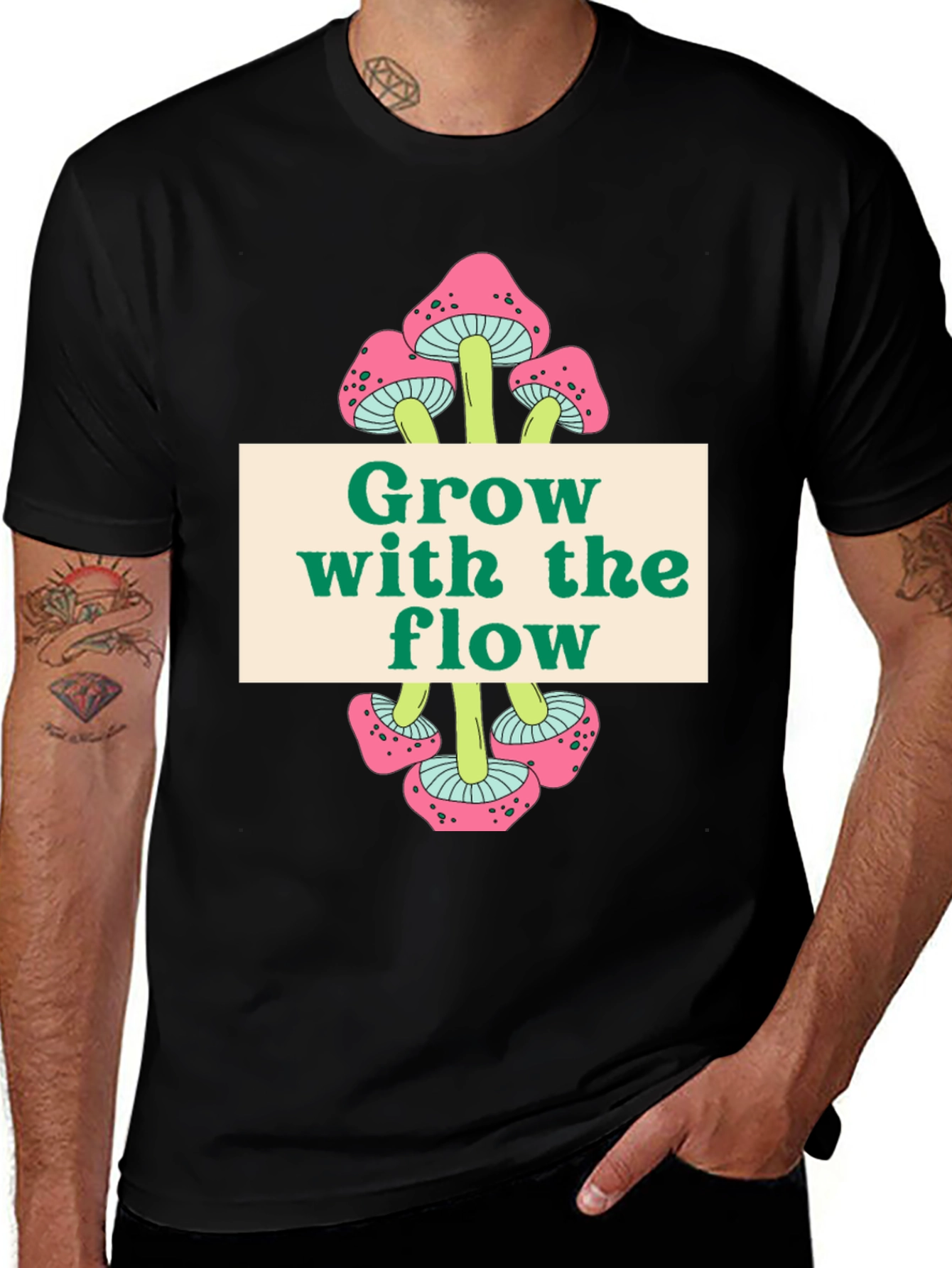 Variant 29 of Grow with the Flow Mushroom Graphic Tee