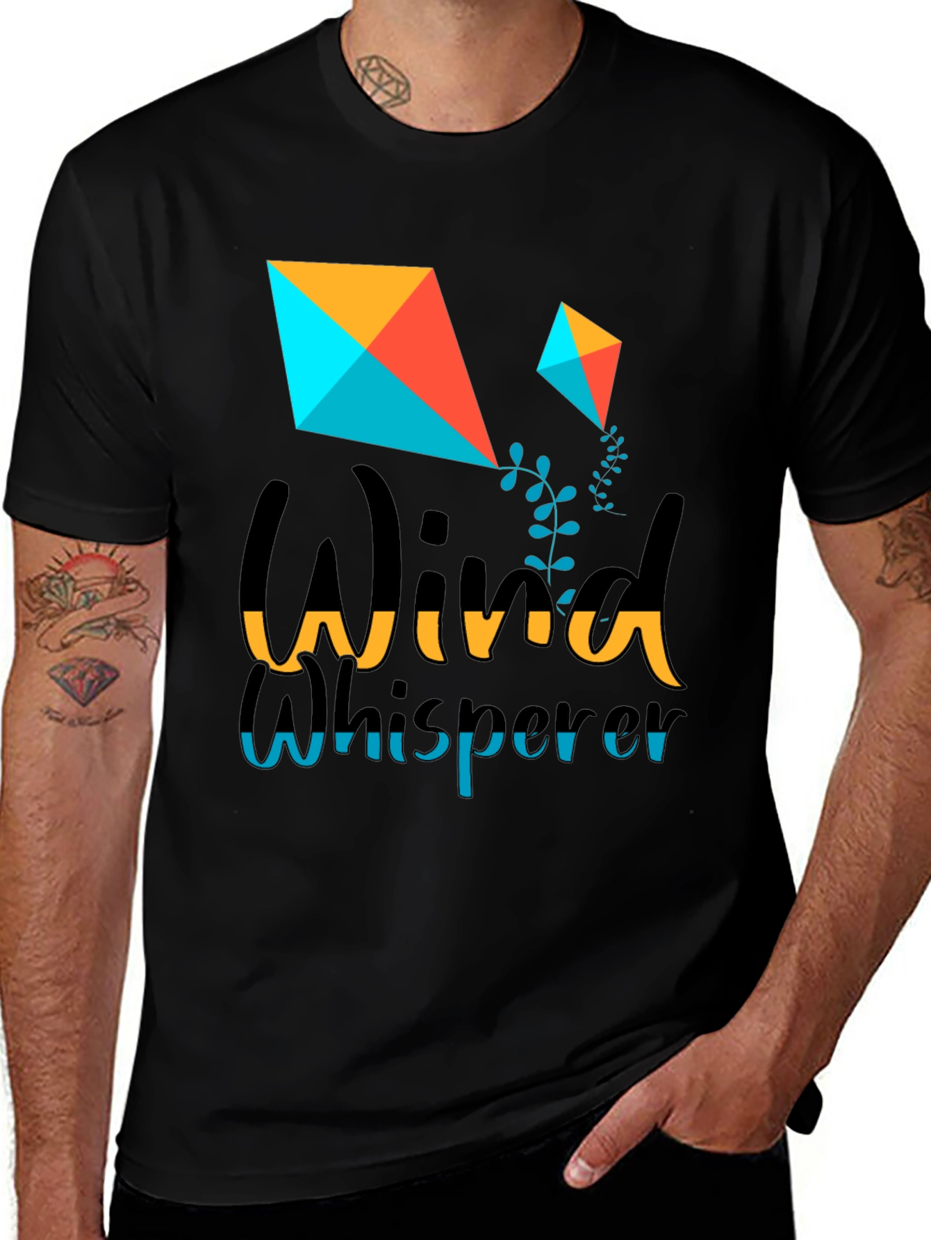 Variant 17 of Wind Whisperer Graphic Tee - Kite Design Shirt