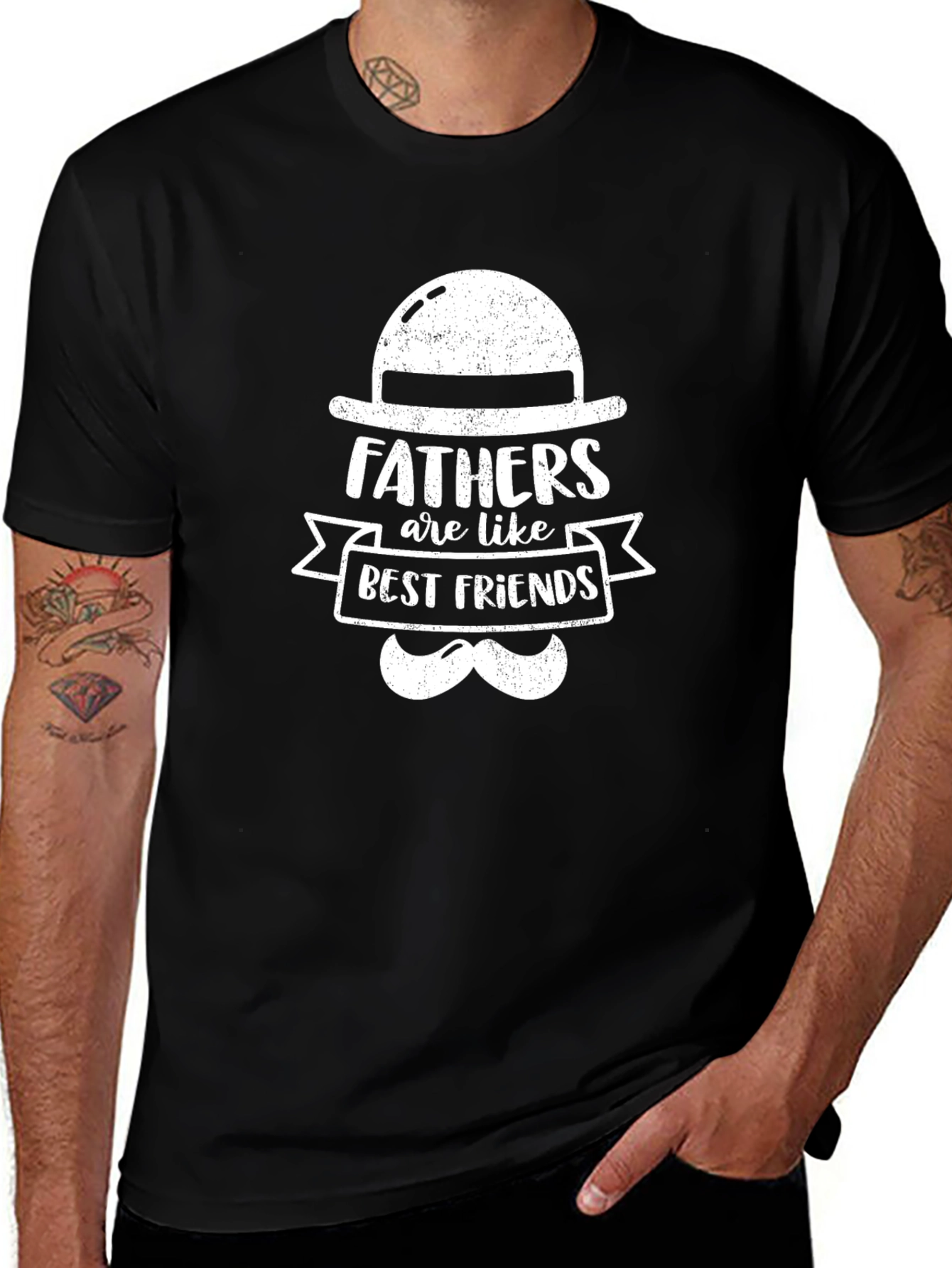 Variant 30 of Fathers are Like Best Friends Black T-Shirt