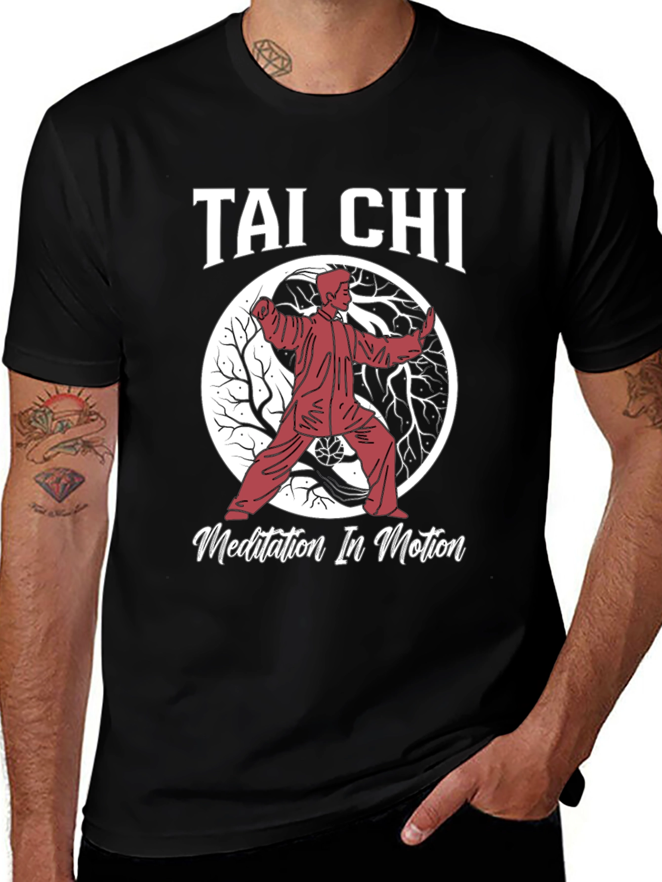 Tai Chi Meditation T-Shirt - Martial Arts Yin Yang Tee