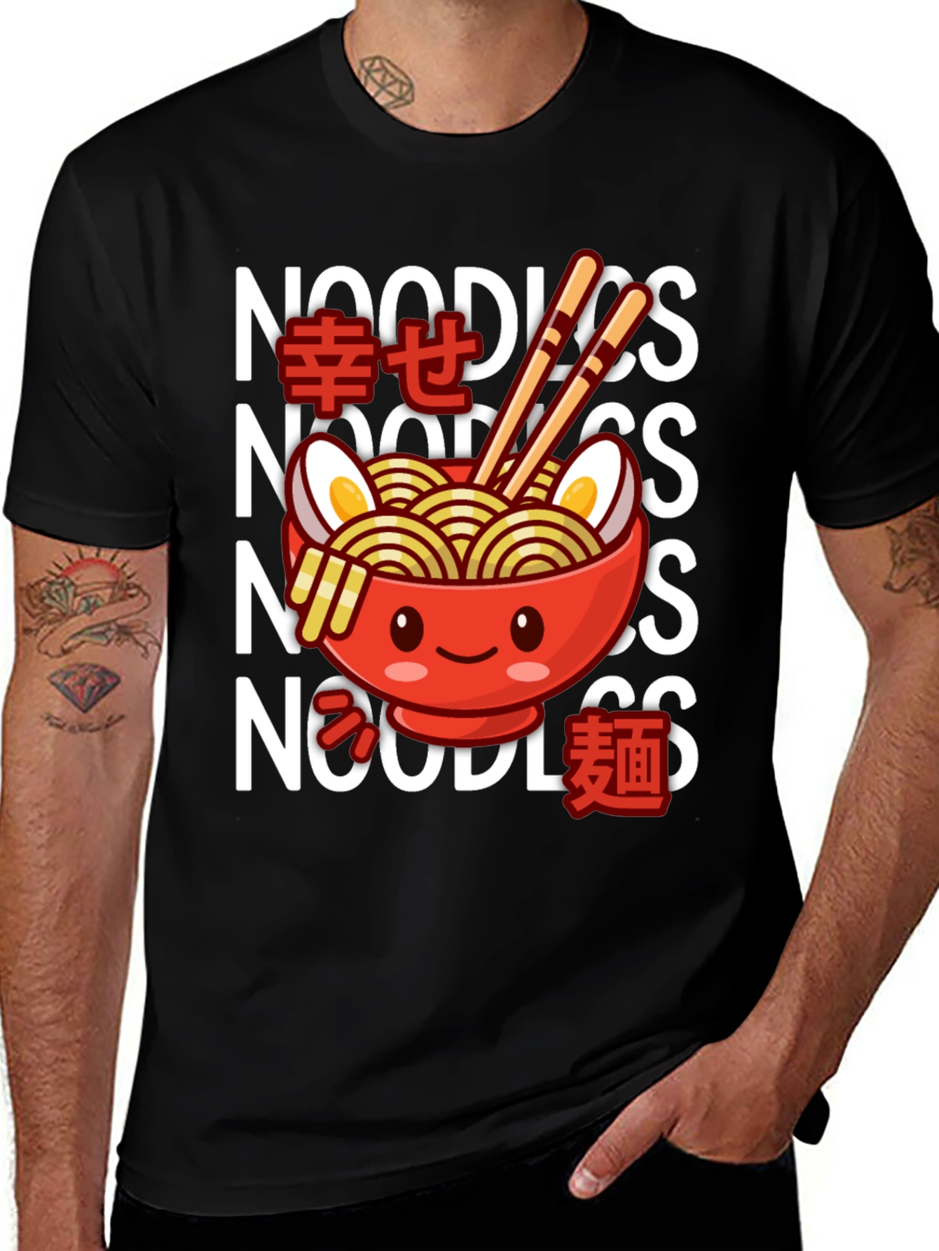 Variant 15 of Kawaii Noodles T-Shirt - Anime Ramen Bowl Tee