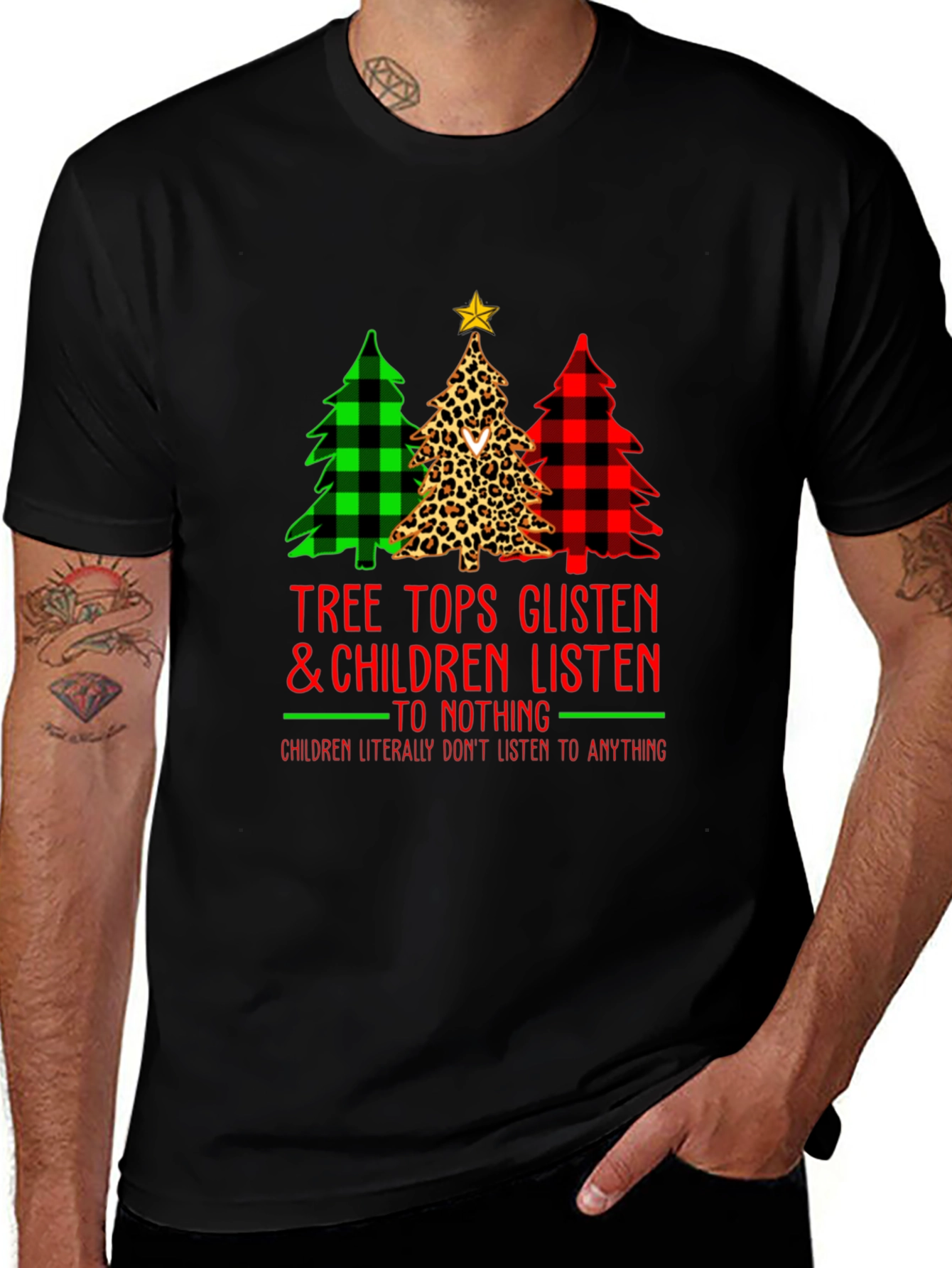 Festive Christmas Tree Graphic T-Shirt
