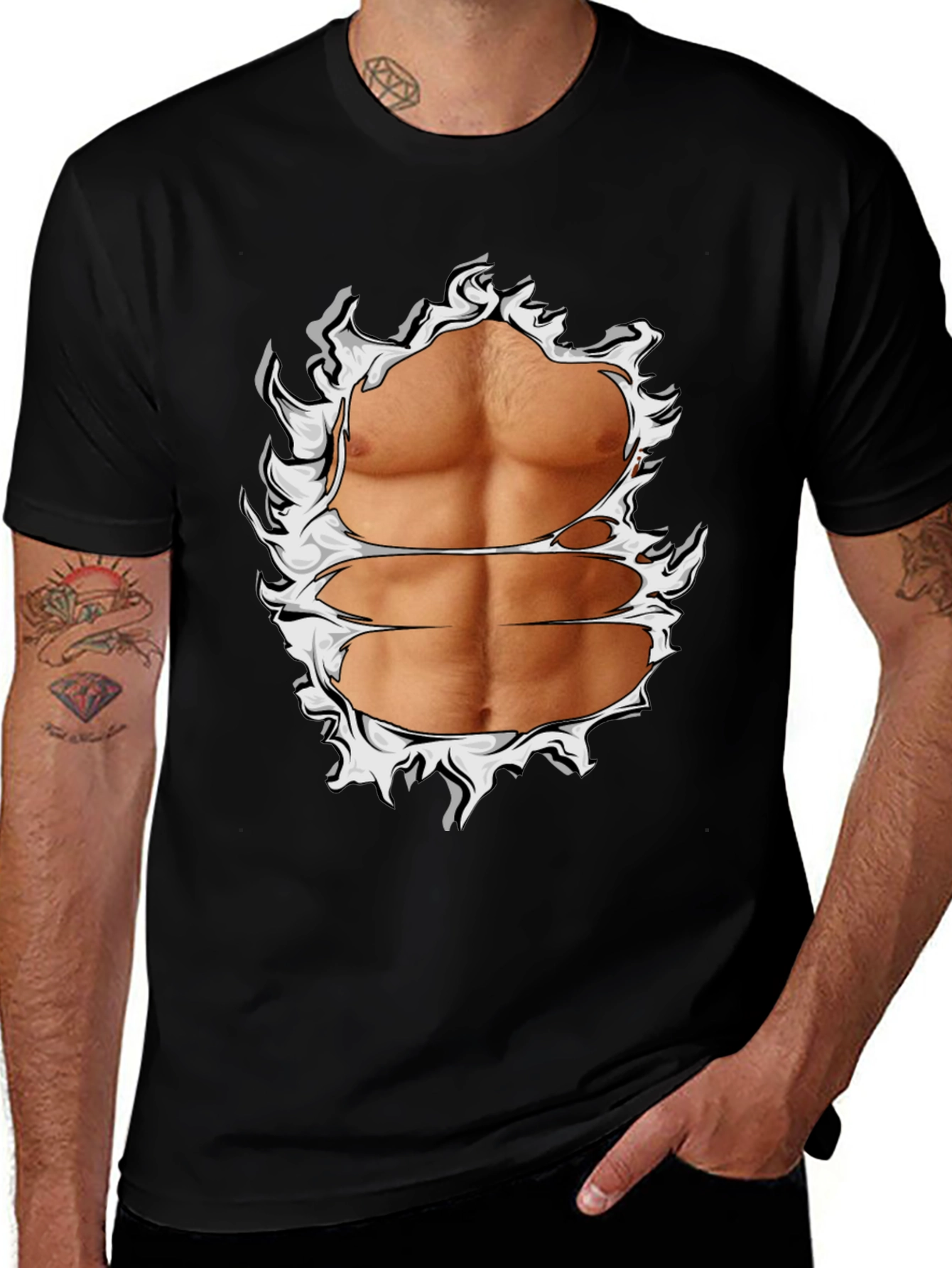 Variant 3 of Ripped Abs Graphic T-Shirt